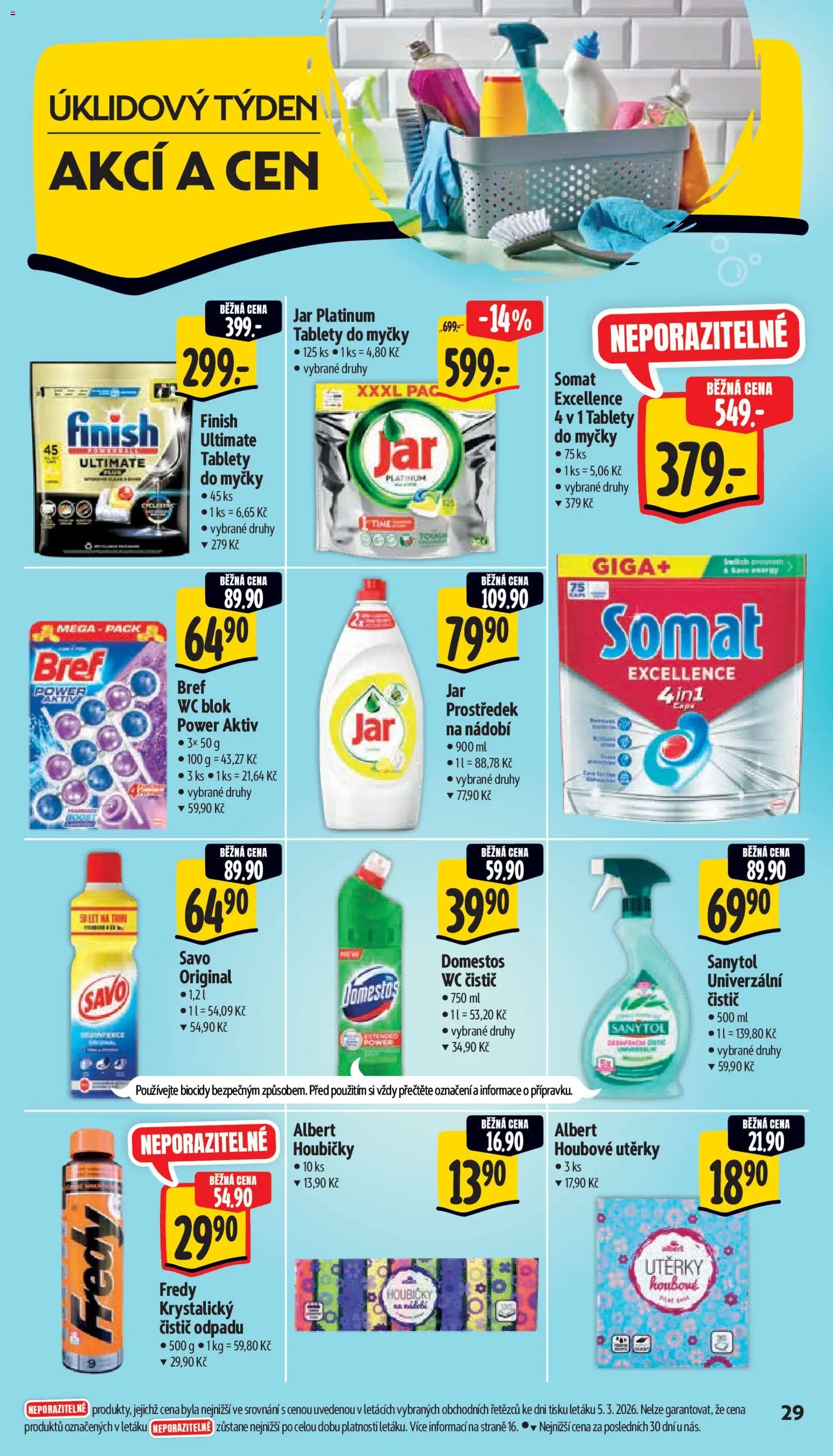 Albert leták - Supermarket od 11.03.2026 | Strana: 37 | Produkty: Nádobí, Domestos, Wc čistič, Jar