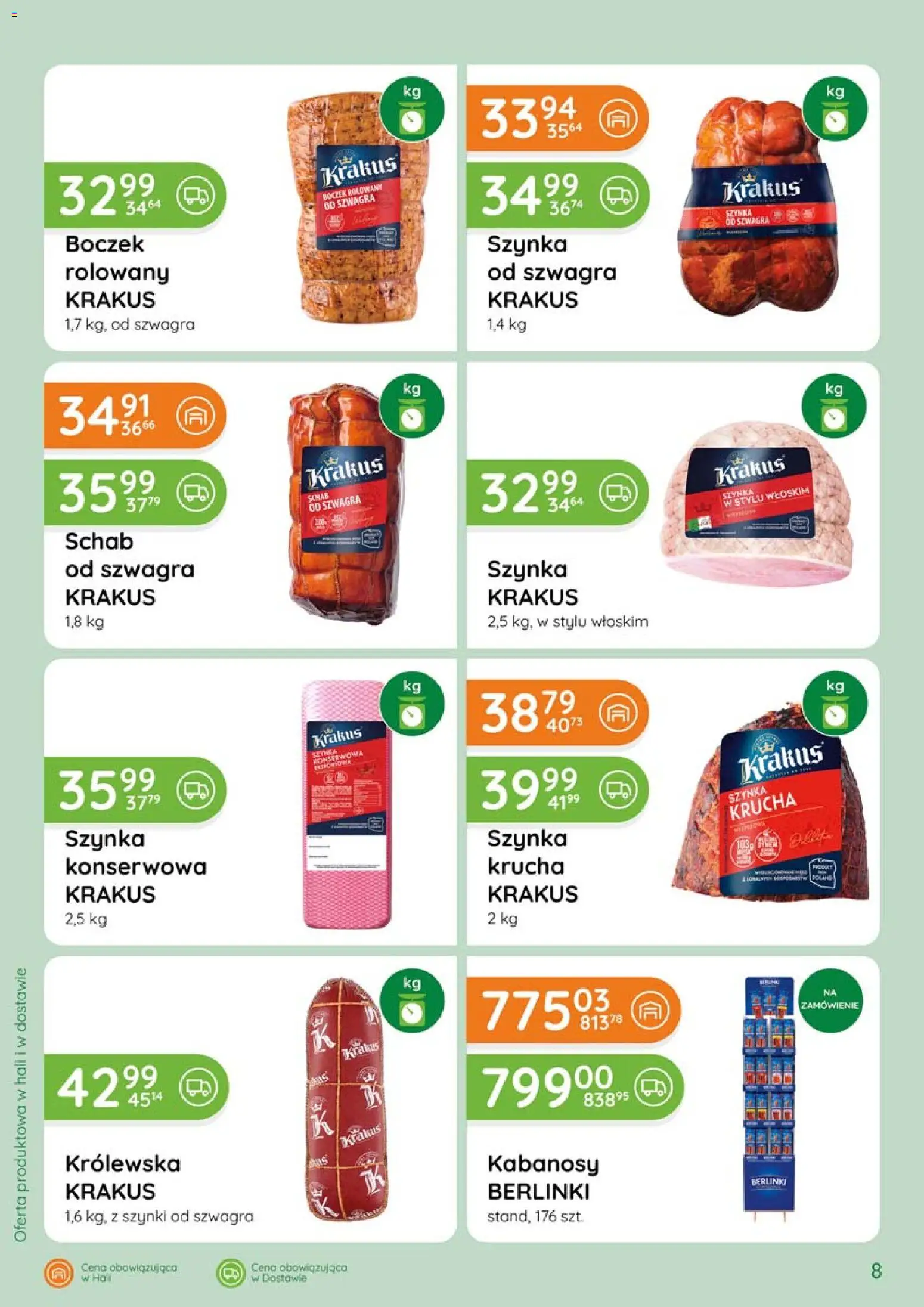 Eurocash gazetka - Katalog Wędlin od 02.04.2026 | Strona: 8 | Produkty: Schab, Kabanosy, Szynka, Boczek