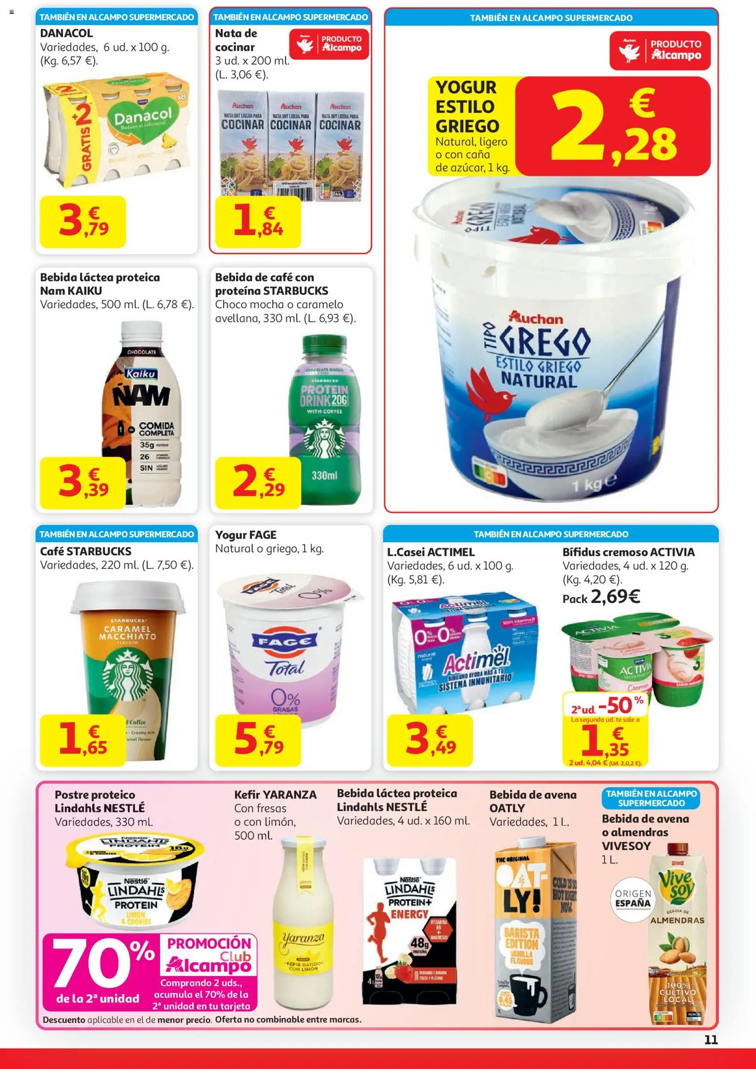 Alcampo - HG Unico Nacional │ válido desde el 15.01.2026 | Página: 11 | Productos: Yogur, Fresas, Té, Bebida de avena