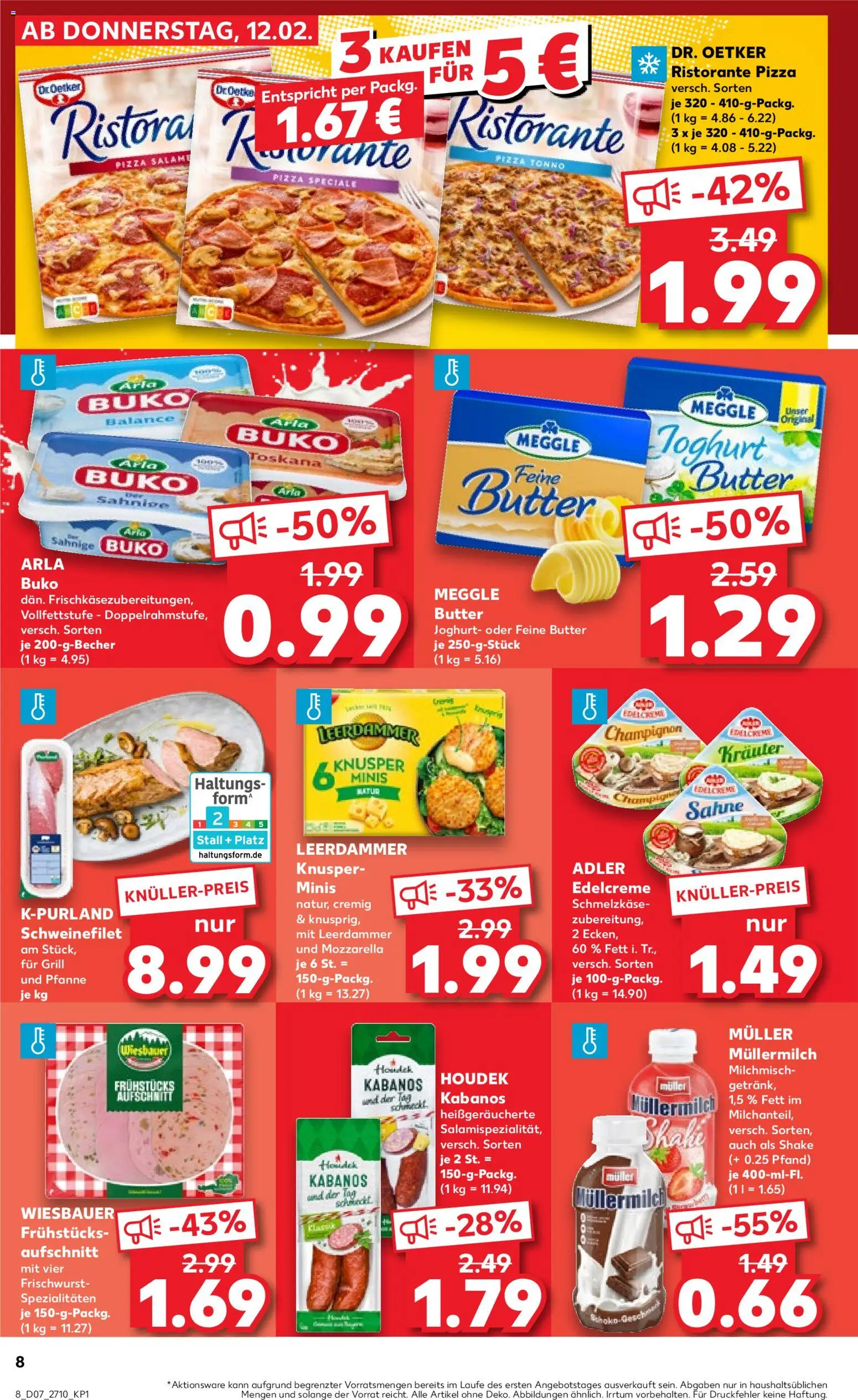 Kaufland prospekt Zeitz	 – gültig ab 12.02.2026 | Seite: 8 | Produkte: Ristorante, Grill, Schweinefilet, Arla buko