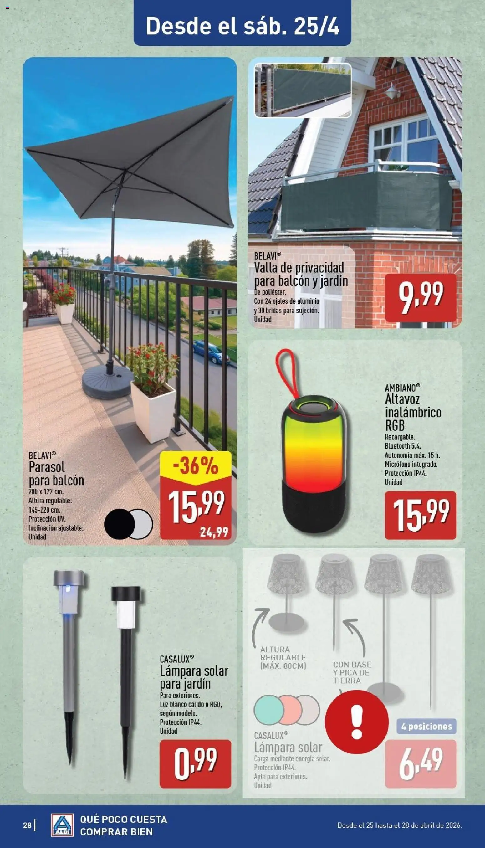 Aldi folleto Canarias │ válido desde el 20.04.2026 | Página: 28 | Productos: Micrófono, Altavoz, Lámpara