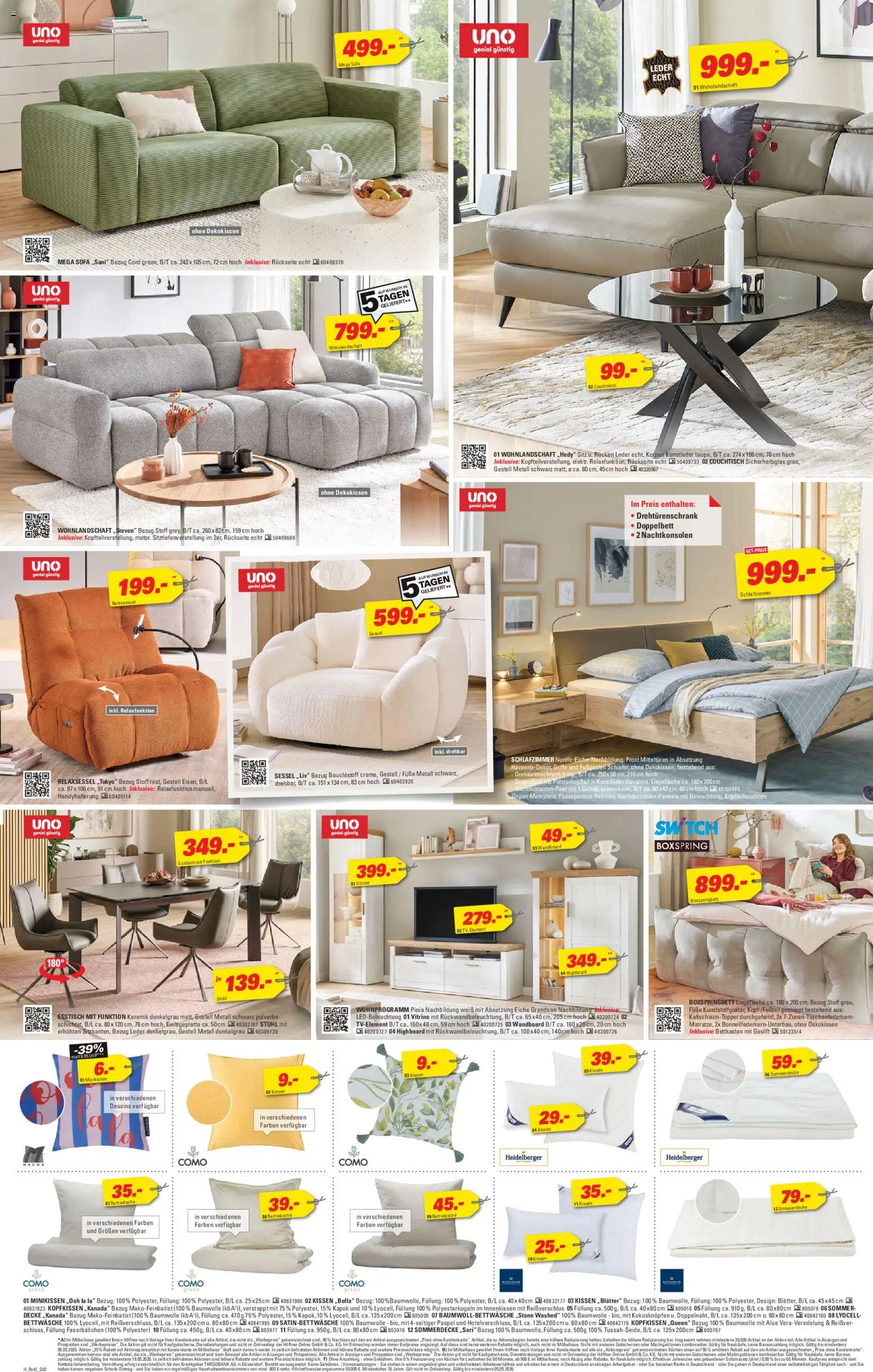 Höffner Prospekt 	 – gültig ab 22.04.2026 | Seite: 2 | Produkte: Vitrine, Sessel, Boxspringbett, Stuhl