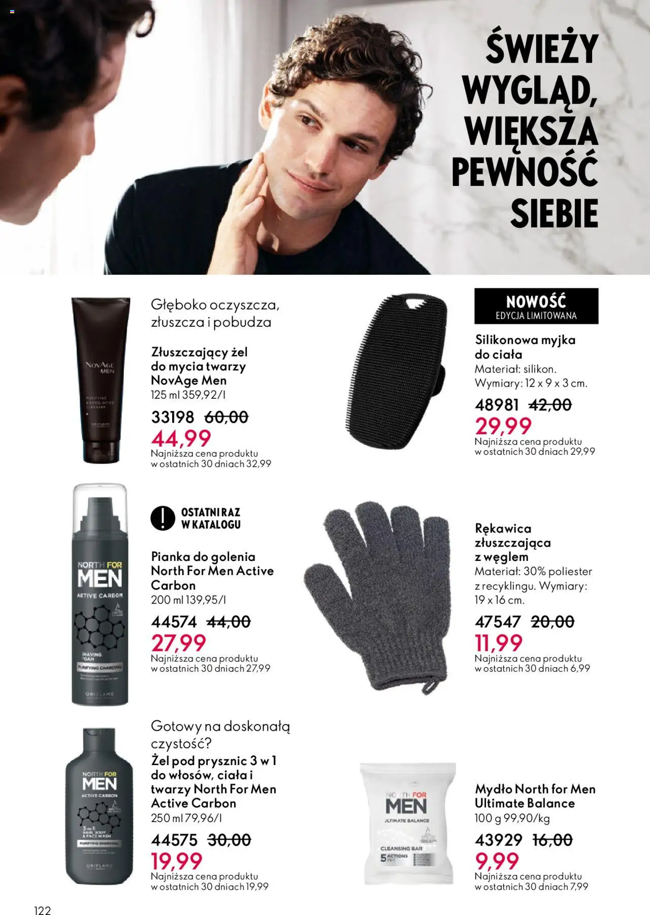 Oriflame Katalog 15 2025 od 22.10.2025 | Strona: 122 | Produkty: Prysznic, Pianka do golenia, Mydło, Żel pod prysznic