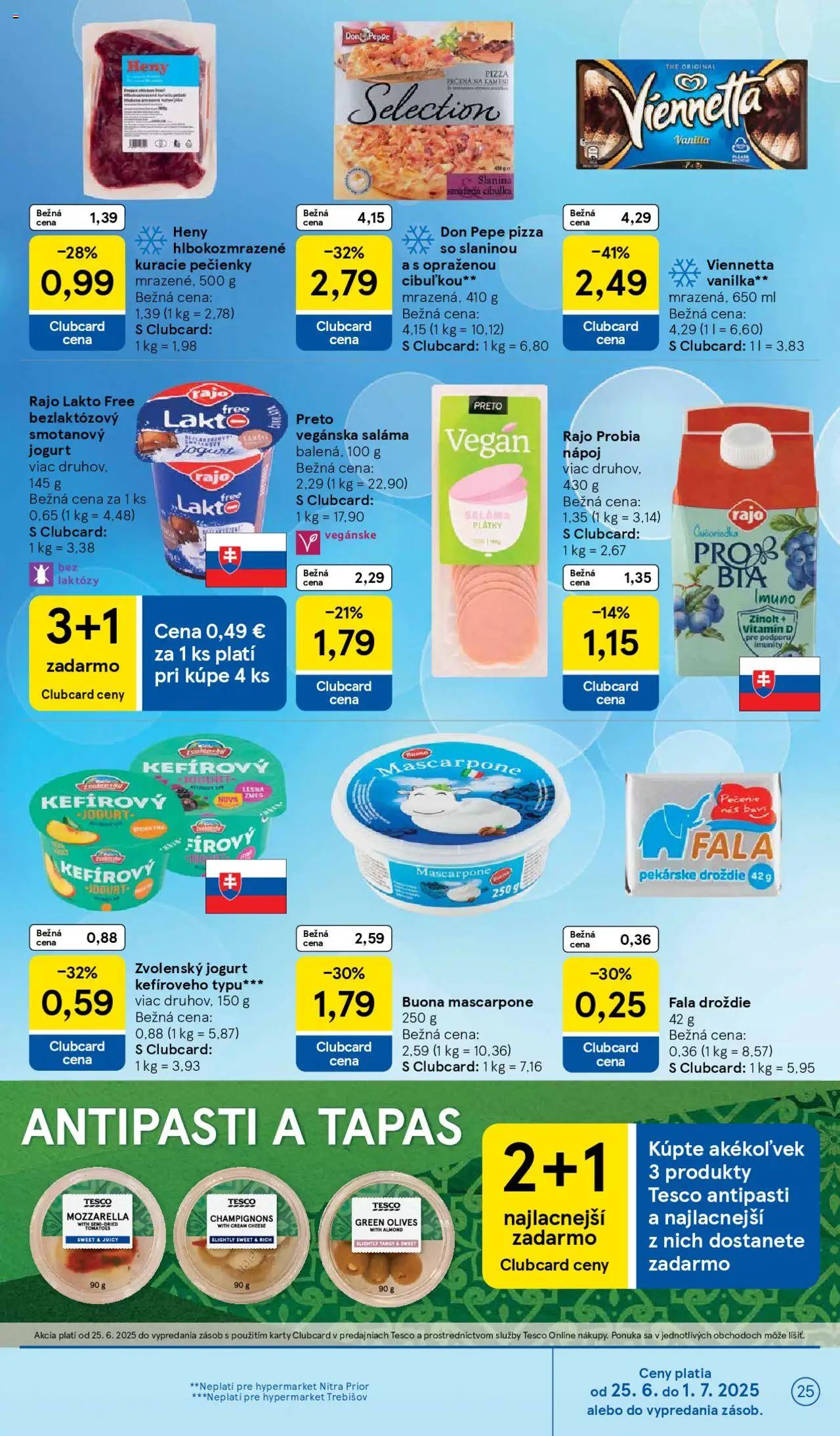 Tesco Hypermarket - leták │ platný od 25.06.2025 | Strana: 25 | Produkty: Jogurt, Saláma, Mozzarella, Mascarpone