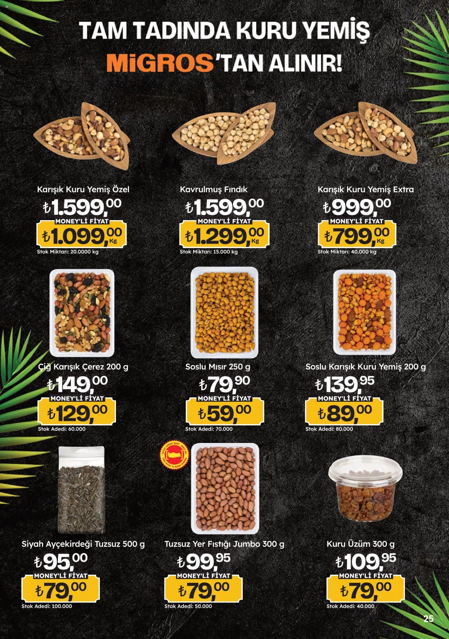 Migros Katalog - 5M Migroskop Dijital - 16.04.2026 tarihinden itibaren geçerlidir | Sayfa: 25 | Ürünler: Fındık, Kuru üzüm, Yer fıstığı, Mısır