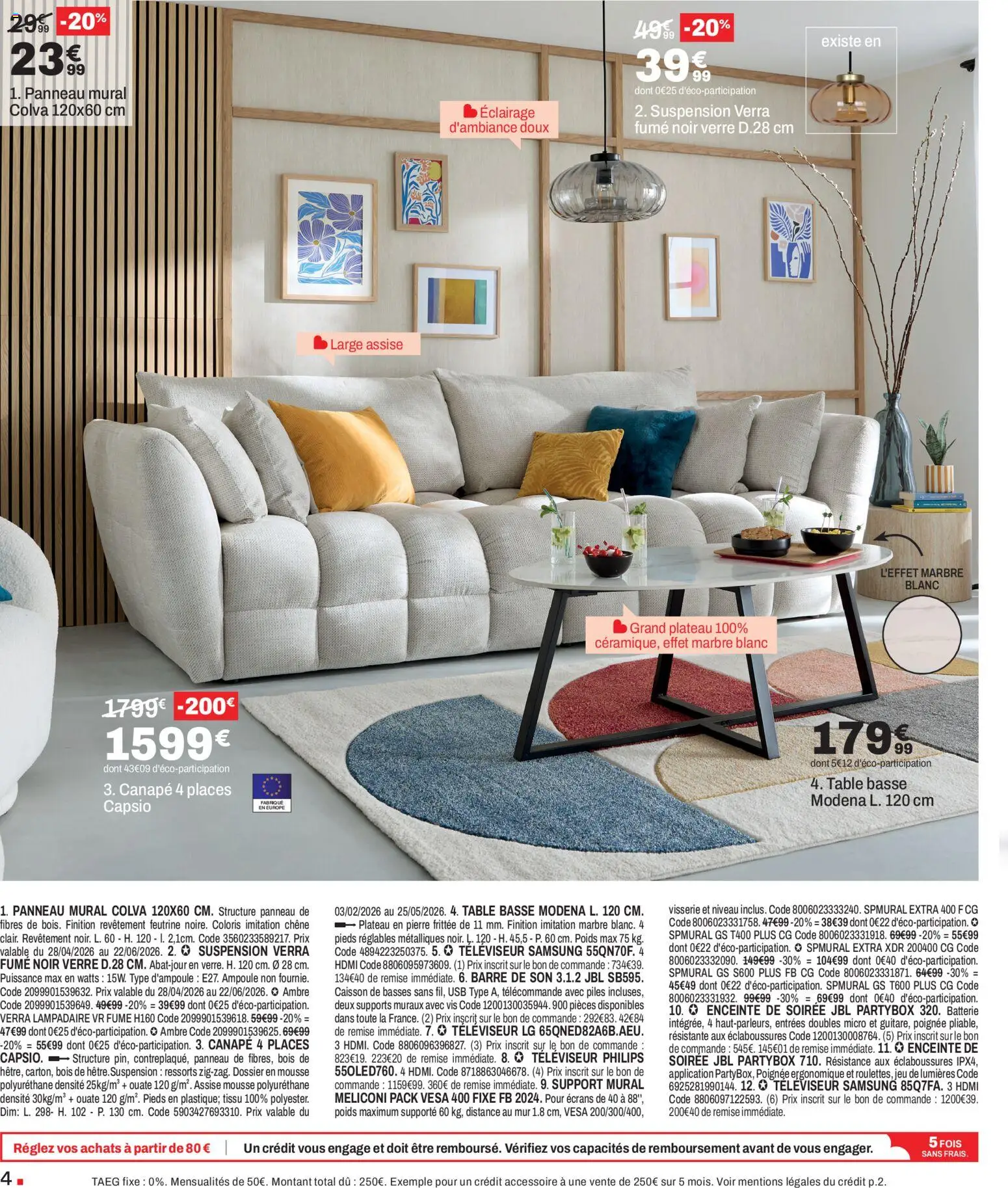 {H1} | Page: 4 | Produits: Plateau, Mousse, Table, Télécommande