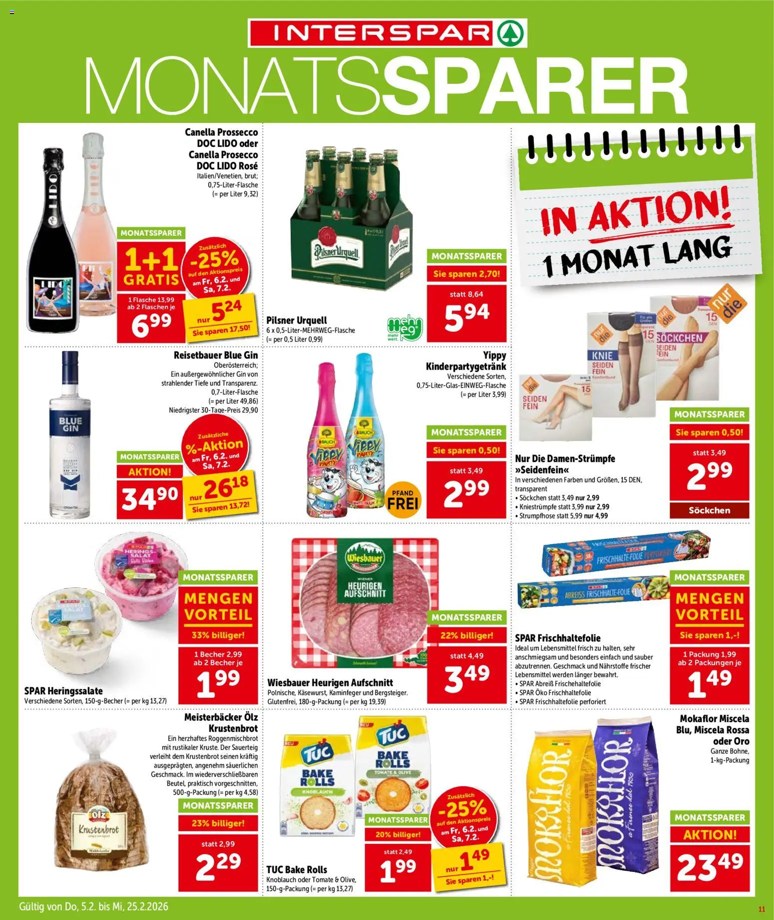Interspar Flugblatt - Tirol gültig ab 05.02.2026 | Seite: 12 | Produkte: Gin, Salat, Strumpfhose, Libacomb
