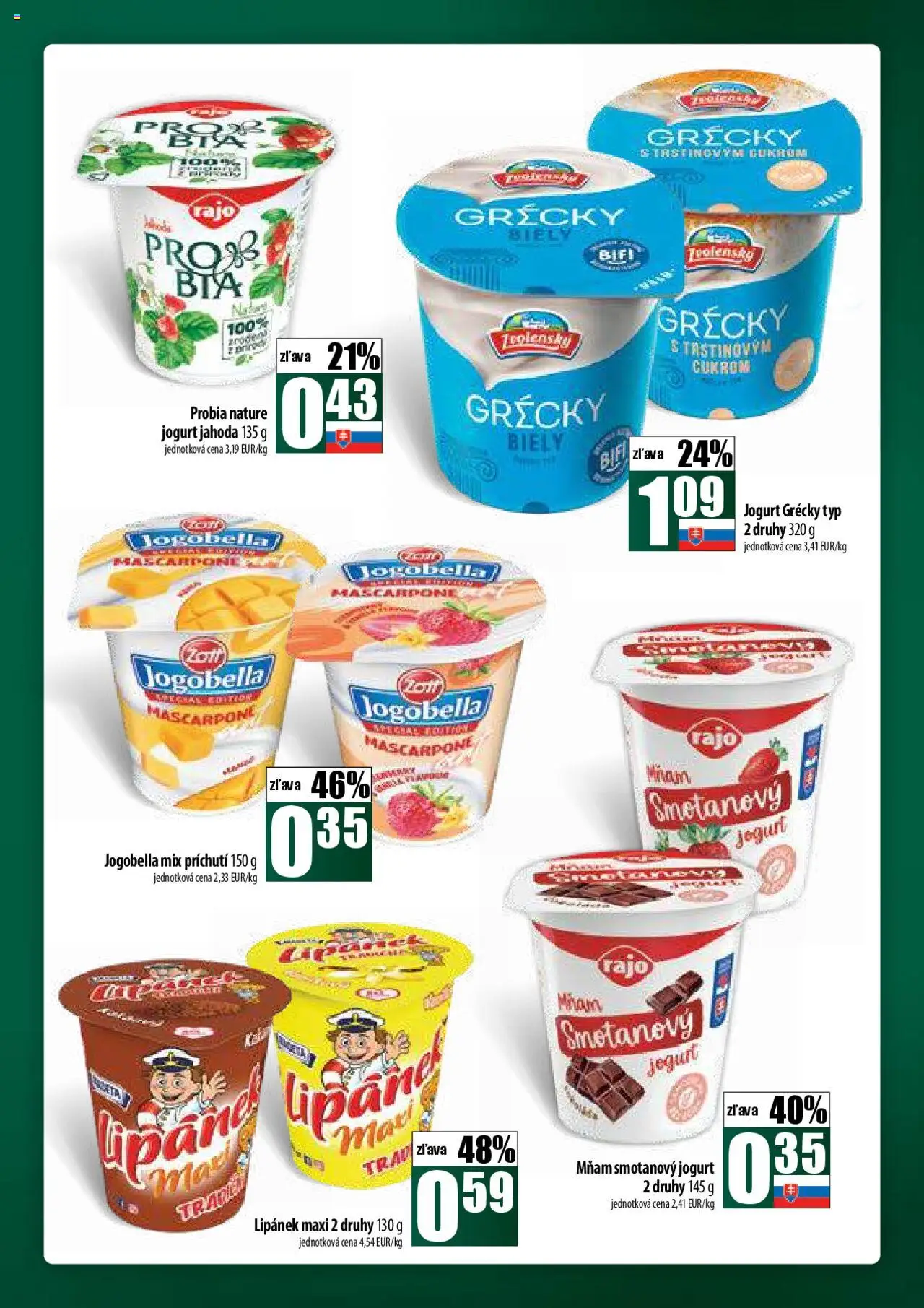 COOP Jednota široká ponuka │ platný od 21.08.2025 | Strana: 25 | Produkty: Jogurt, Grécky jogurt, Mascarpone