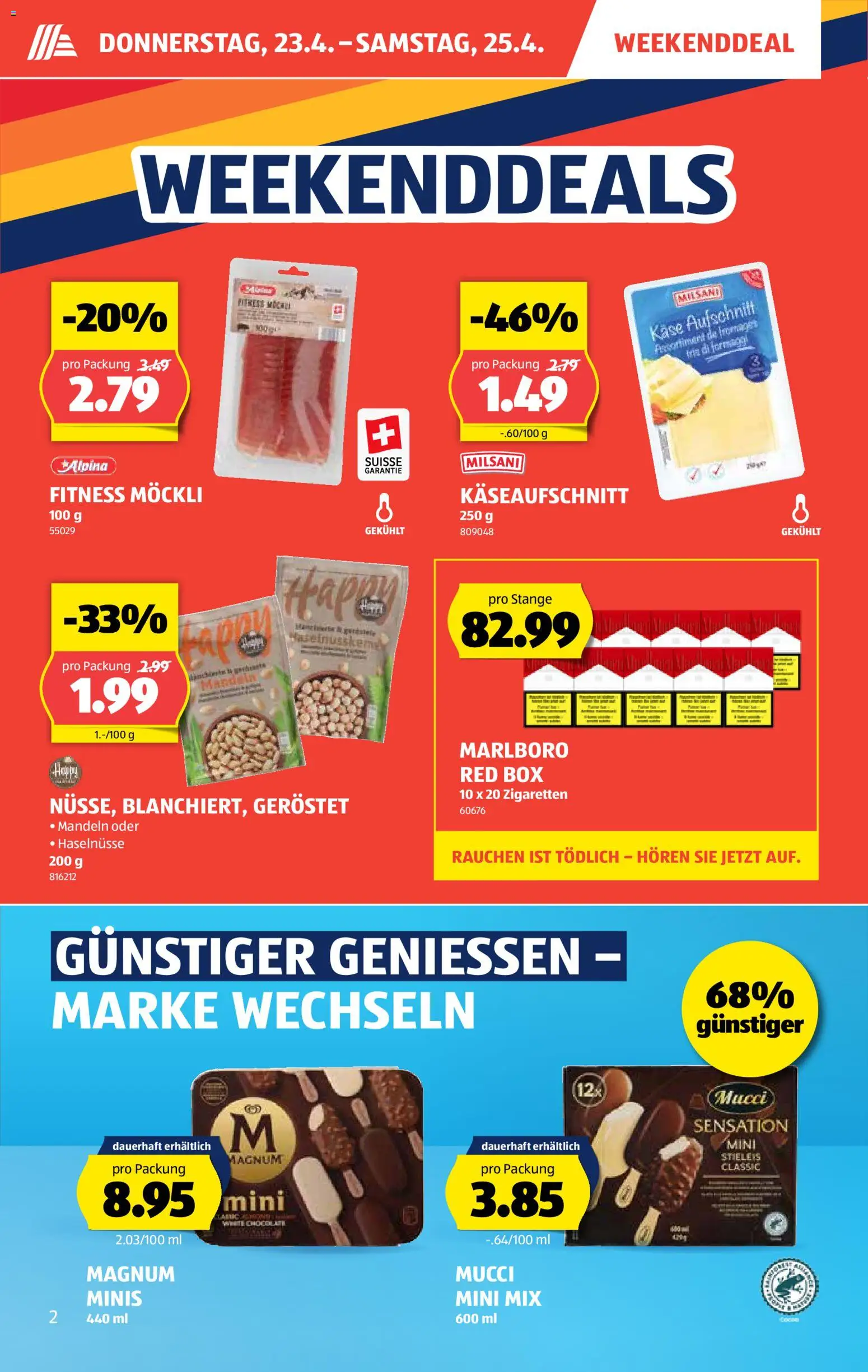 Aldi aktionen – gültig ab 23.04.2026 | Seite: 2 | Produkte: En Kommode, Box, Käse