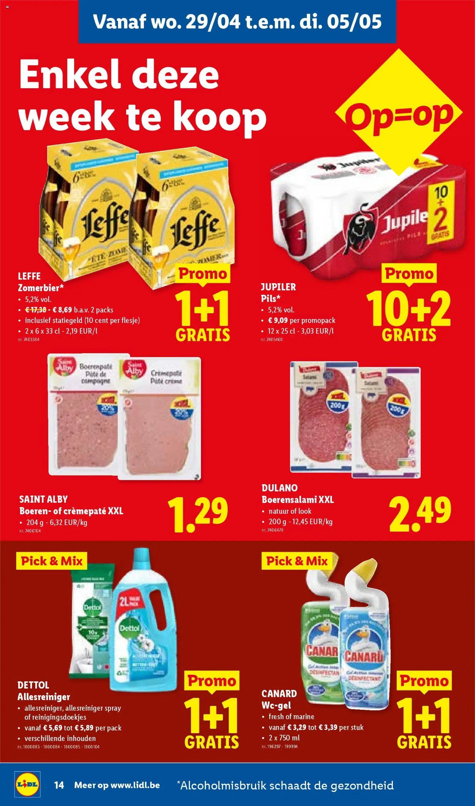 {H1} | Pagina: 14 | Producten: Allesreiniger, Toilet, Salami