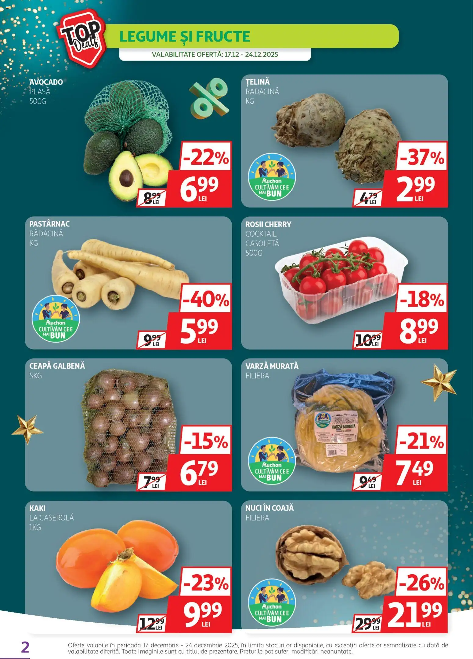 Noul catalog Auchan – valabil de la 17.12.2025 | Pagină: 2 | Produse: Press Kemik, Roșii, Nuci, Legume