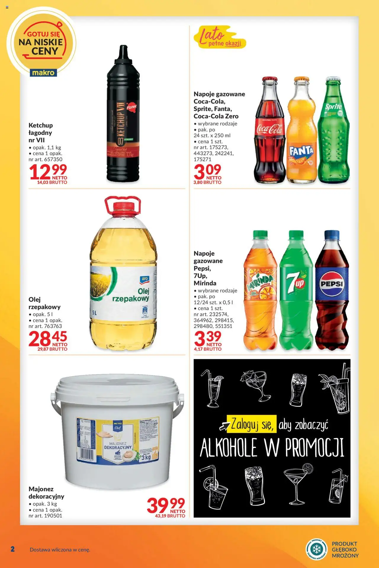 Makro Gazetka - Dostawy dla gastronomii od 05.08.2025 | Strona: 2 | Produkty: Ketchup, Napoje, Sprite, Olej