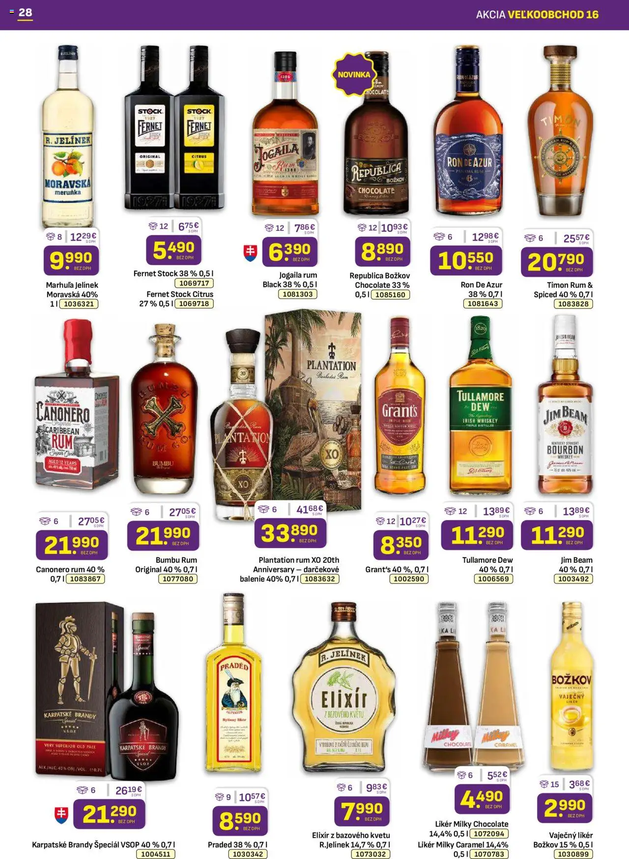 Libex leták │ platný od 11.08.2025 | Strana: 28 | Produkty: Pás, Karpatské brandy, Bourbon, Rum