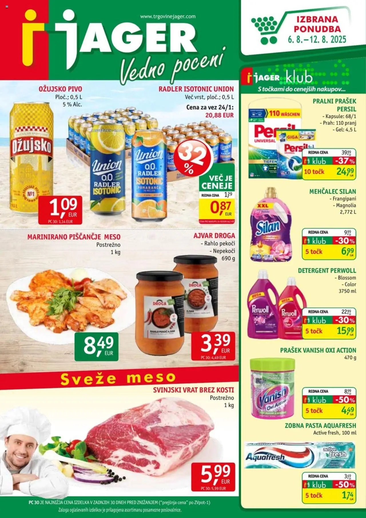 Jager katalog │ velja od 06.08.2025 | Stran: 1 | Izdelki: Prašek, Mehčalec, Pralni prašek, Detergent