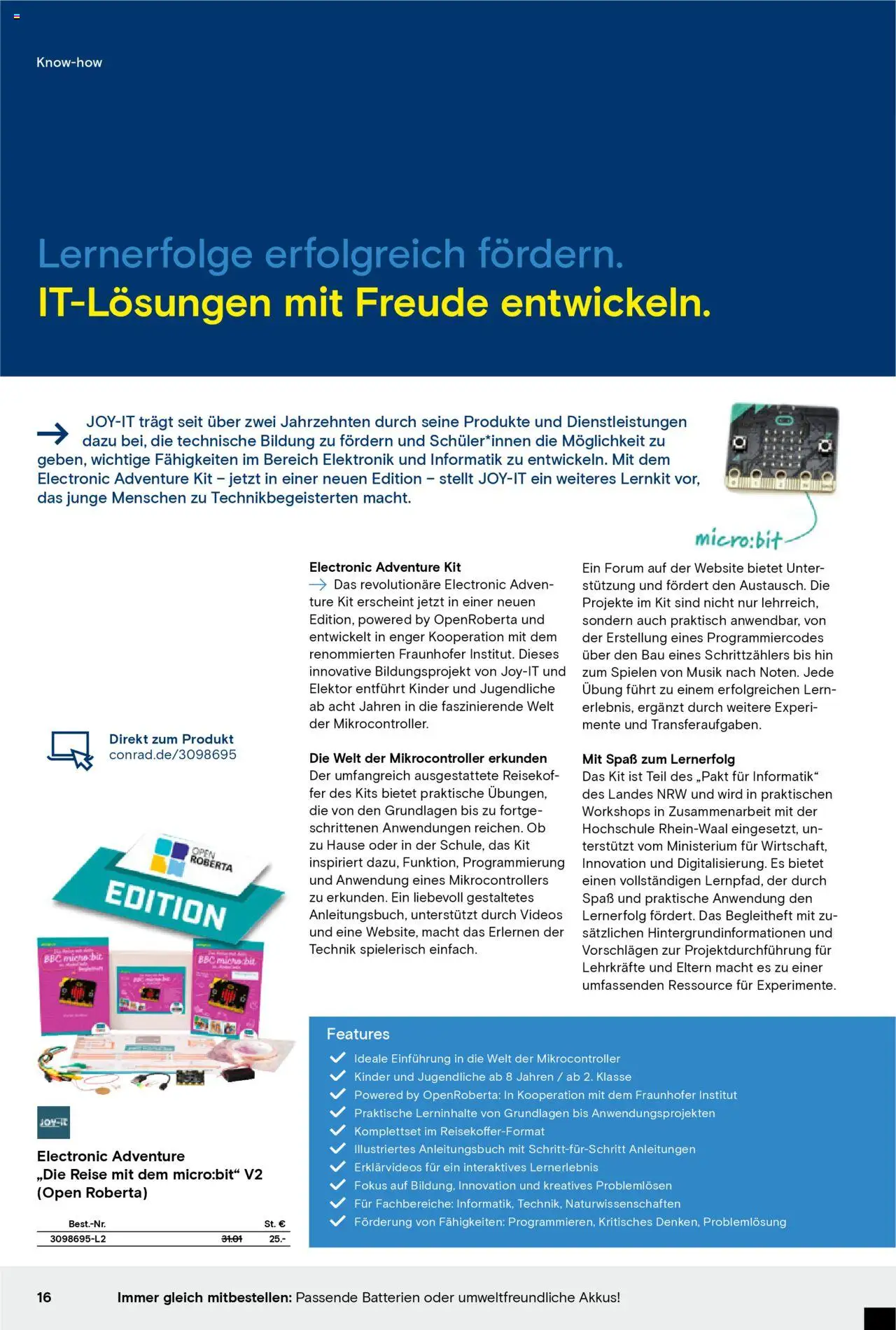 Conrad Education Katalog – gültig ab 01.01.2025 | Seite: 16 | Produkte: Batterien