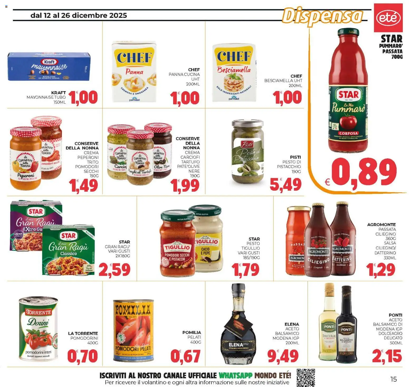 Volantino Eté del 12.12.2025 | Pagina: 15 | Prodotti: Salsa, Pomodoro, Olive, Funghi