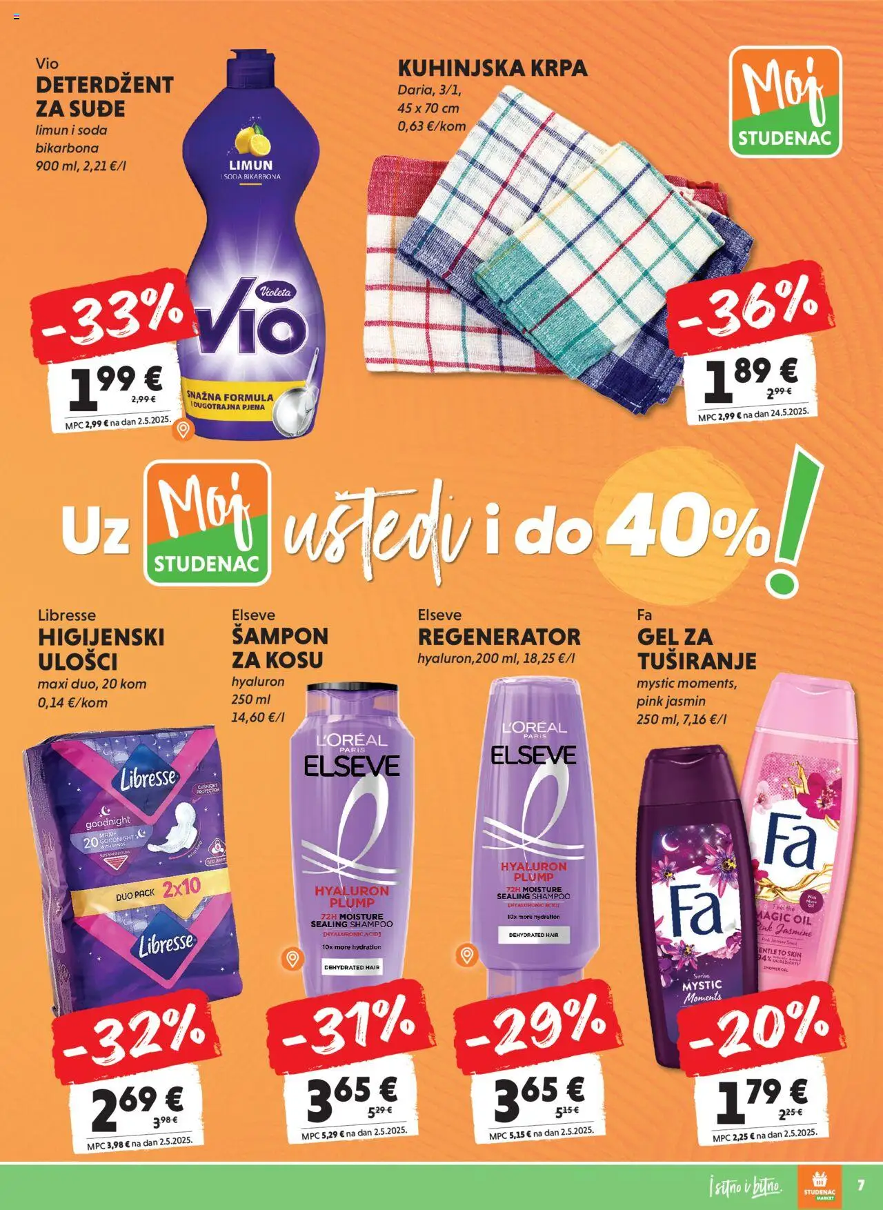 Studenac katalog | vrijedi od 15.10.2025 | Stranica: 7 | Proizvodi: Krpa, Deterdžent, Limun, Libresse