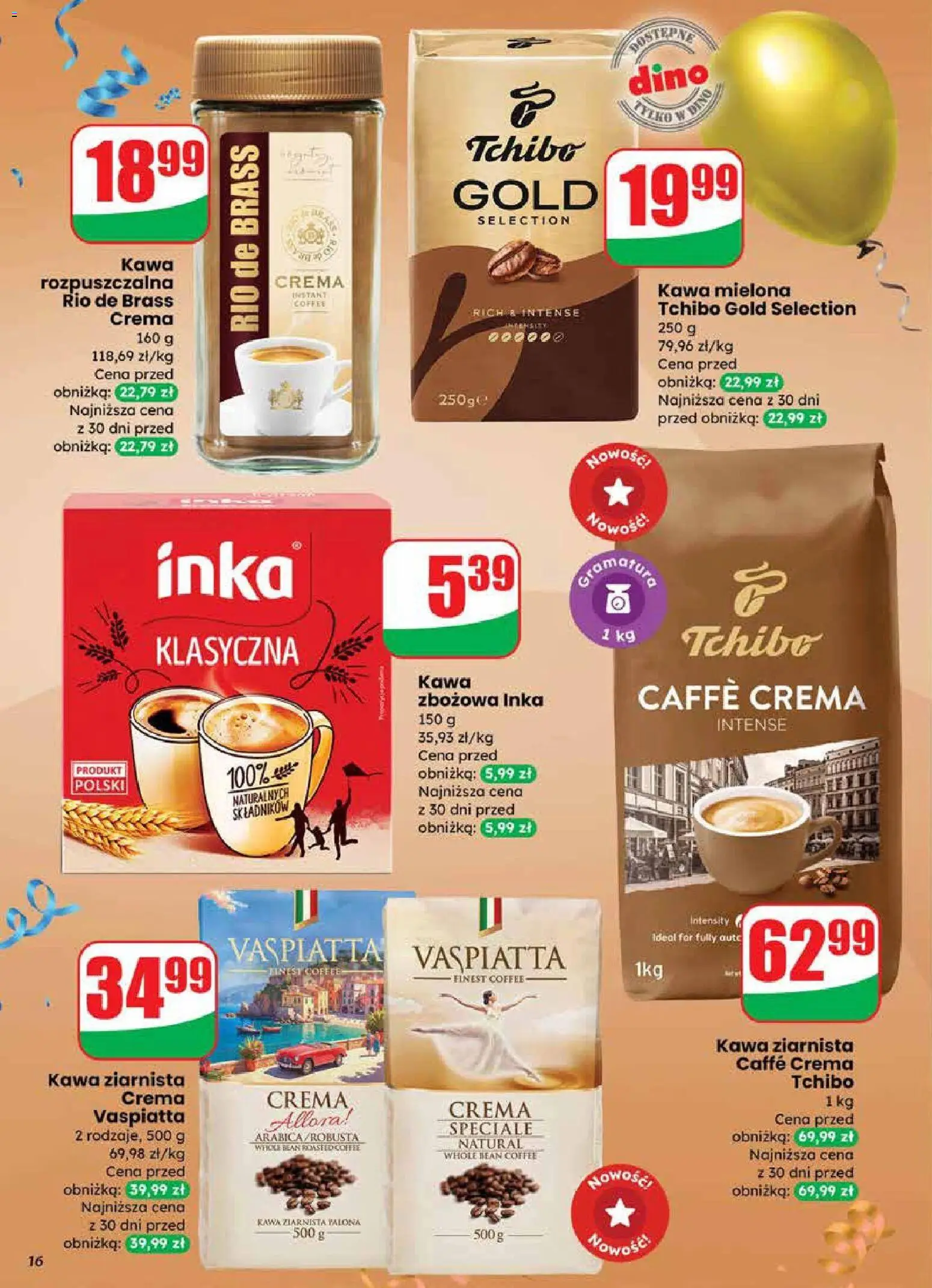 Dino Gazetka od 27.12.2025 | Strona: 16 | Produkty: Kawa rozpuszczalna, Rio de brass kawa, Tchibo, Kawa
