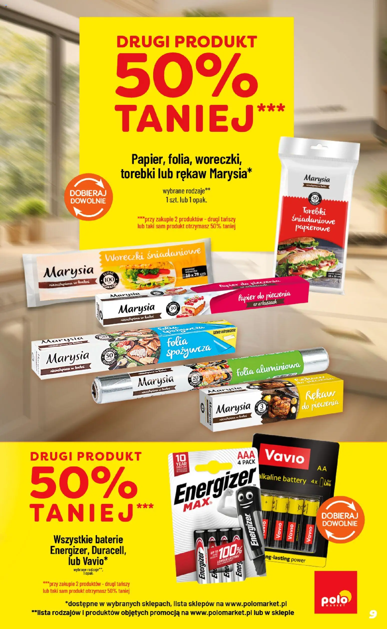 POLOmarket gazetka - Inspirujący Tydzień od 25.03.2026 | Strona: 9 | Produkty: Papier do pieczenia, Baterie, Torebki