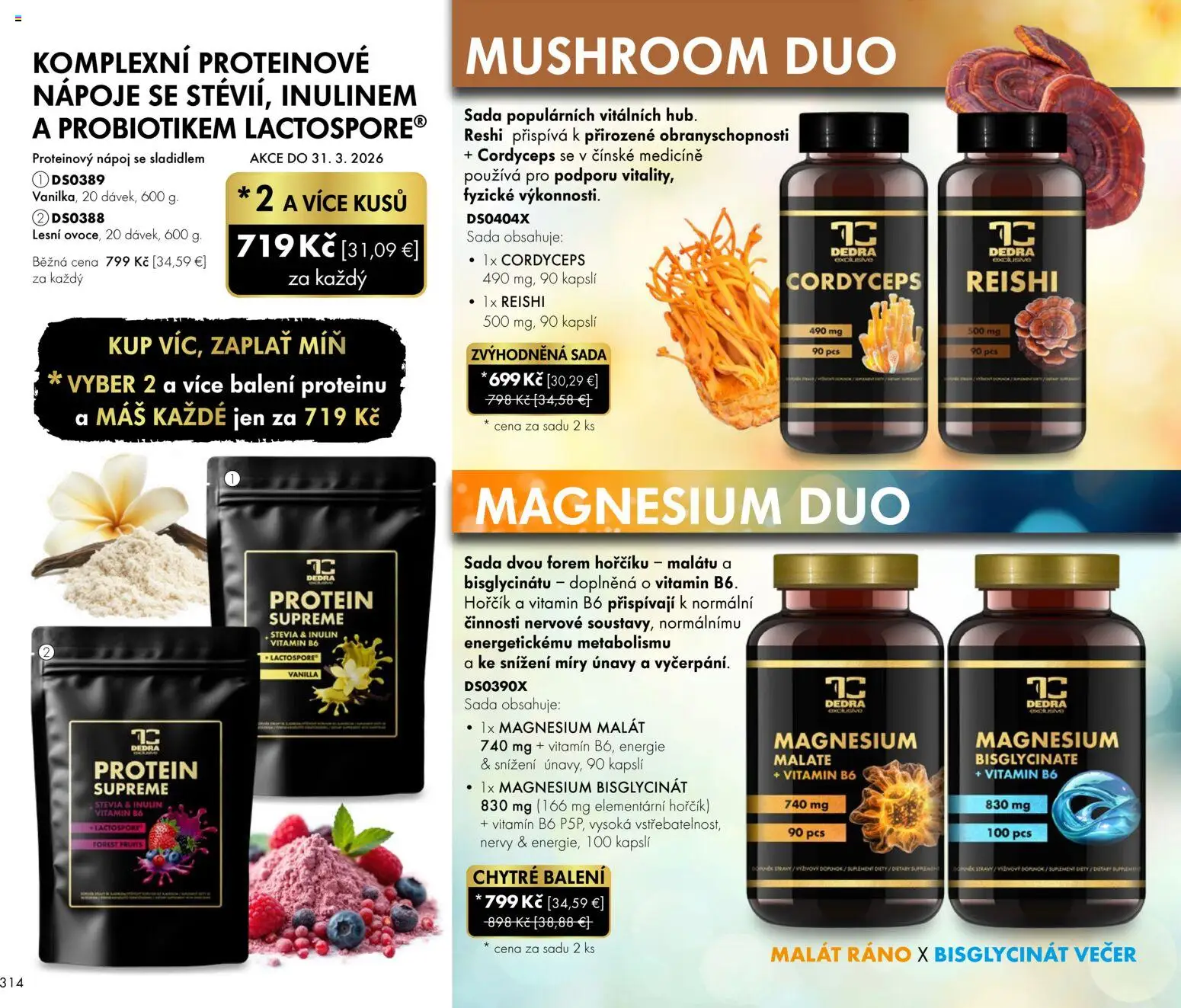 Nové Dedra akcie – leták je platný od 01.03.2026 | Strana: 14 | Produkty: Protein