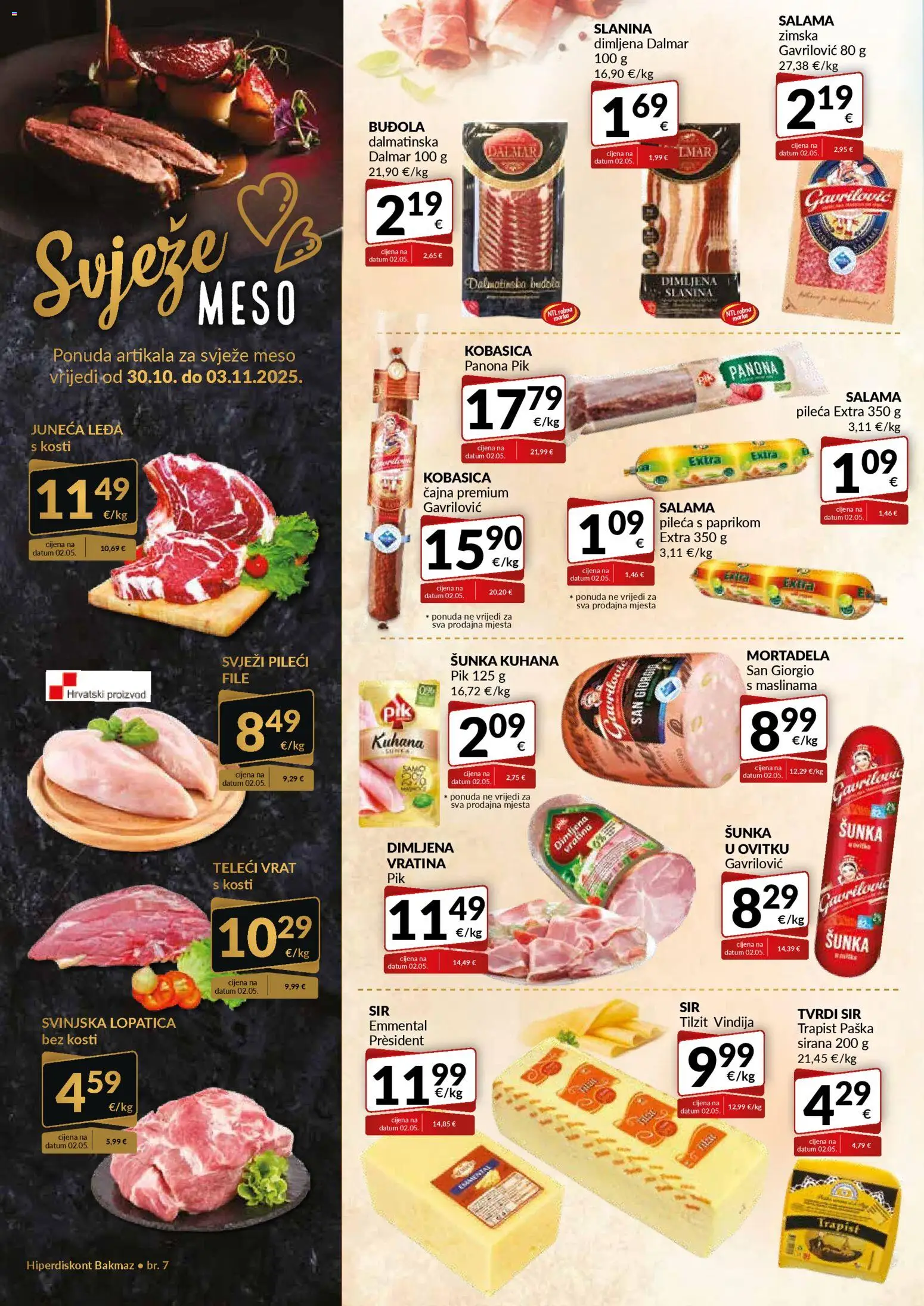 Bakmaz katalog | vrijedi od 30.10.2025 | Stranica: 2 | Proizvodi: Vindija, Trapist, Salama, Lopatica