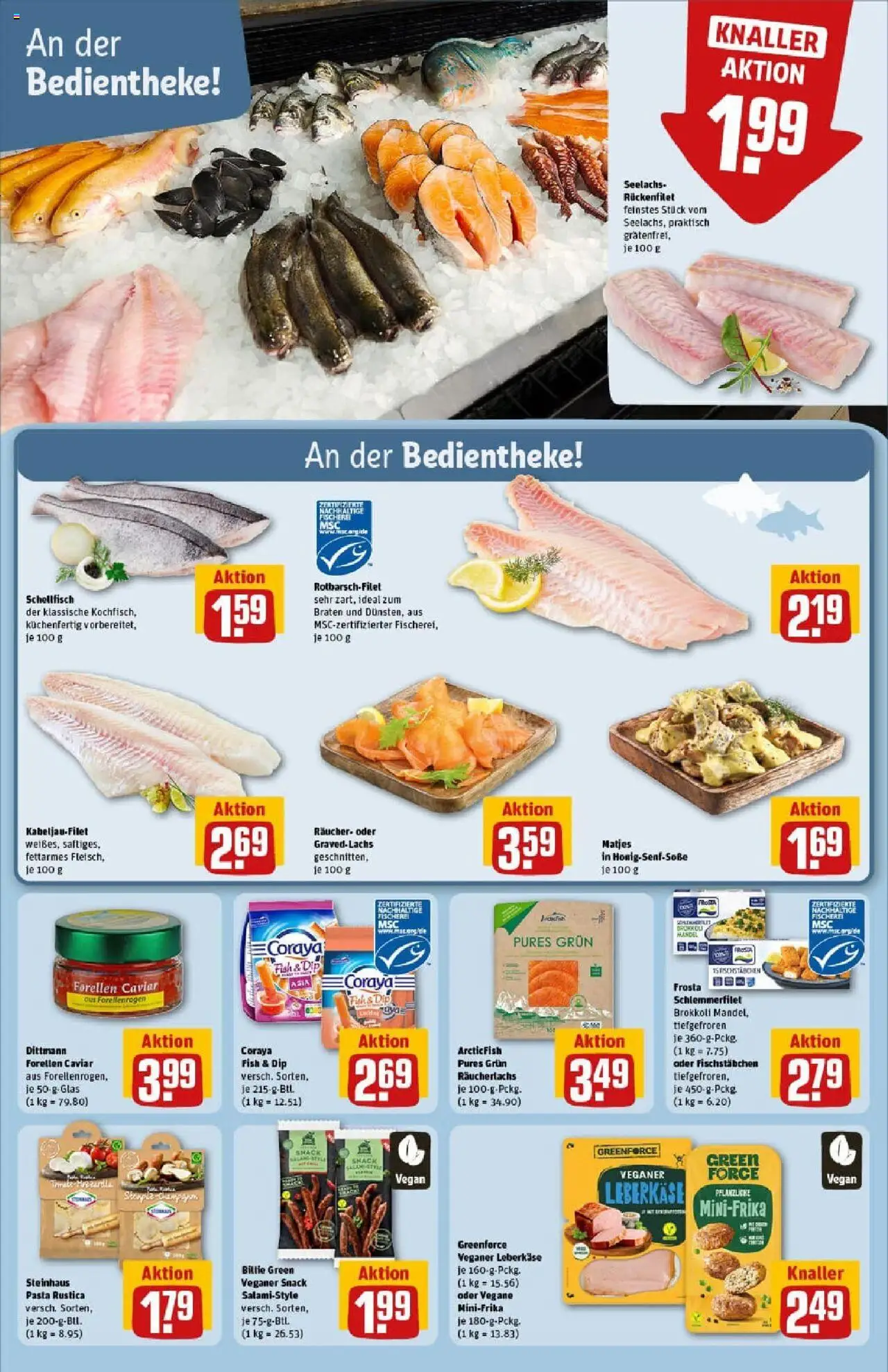 Rewe prospekt Wetzlar	 – gültig ab 13.10.2025 | Seite: 12 | Produkte: Frosta, Räucherlachs, Fischstabchen, Leberkase