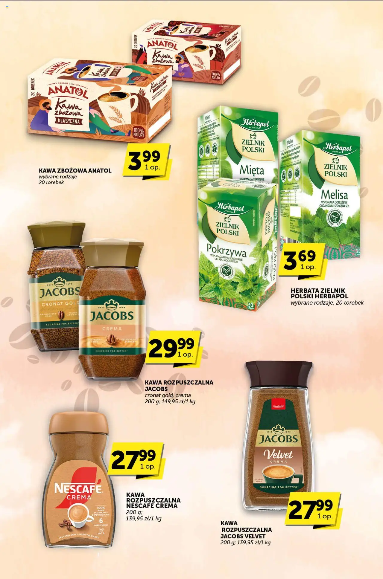 Groszek Gazetka - Katalog od 07.08.2025 | Strona: 23 | Produkty: Kawa rozpuszczalna, Mięta, Kawa, Herbata