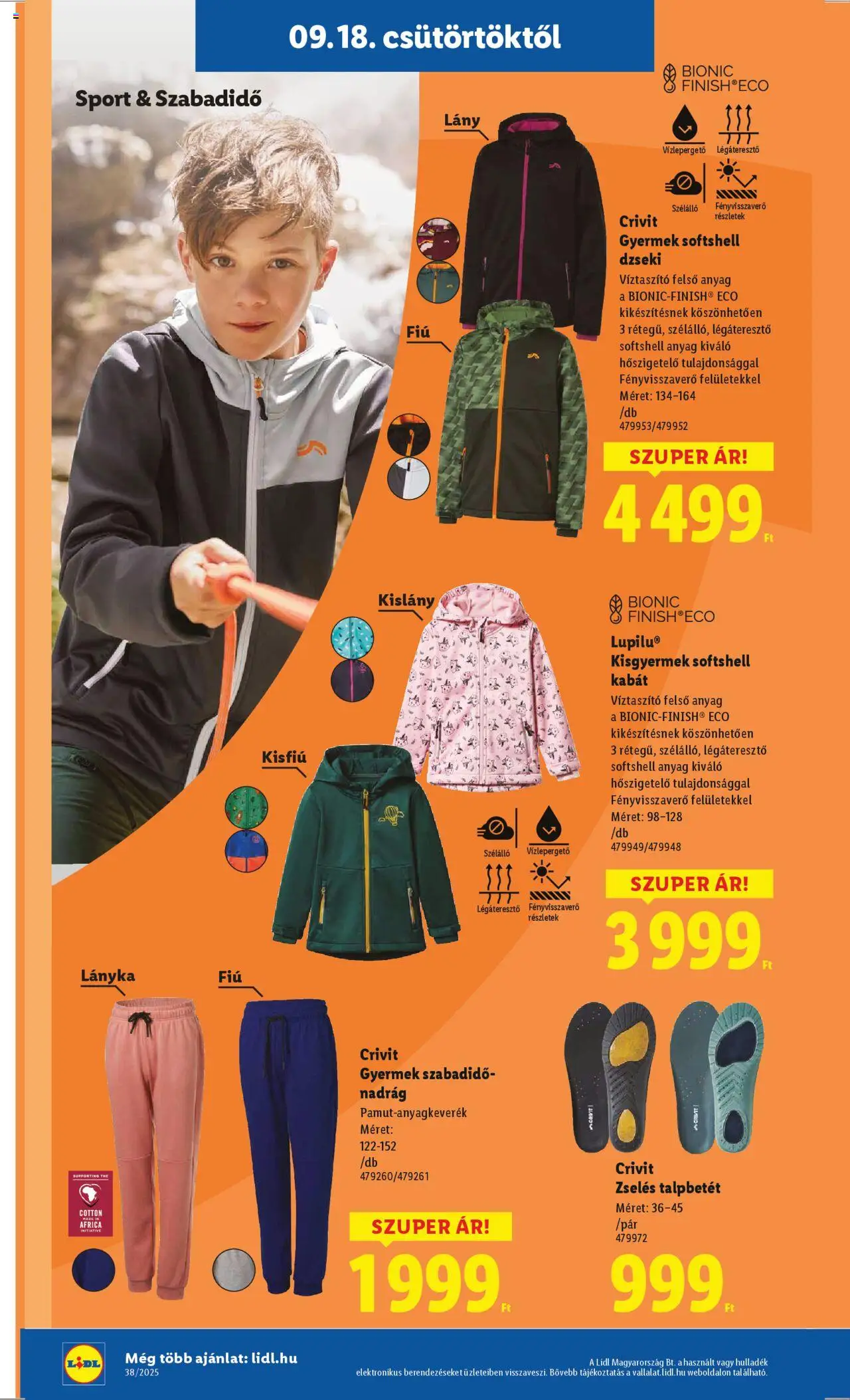 Lidl akciós ujság - amely érvényes a következő dátumtól: 18.09.2025 | Oldal: 4 | Termékek: Dzseki, Kabát, Nadrág