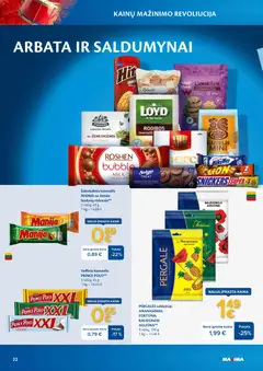 MAXIMA leidinys galioja nuo 07.04.2026 | Puslapis: 22 | Prekių: Arbata, Šokoladinis batonėlis, Saldainiai