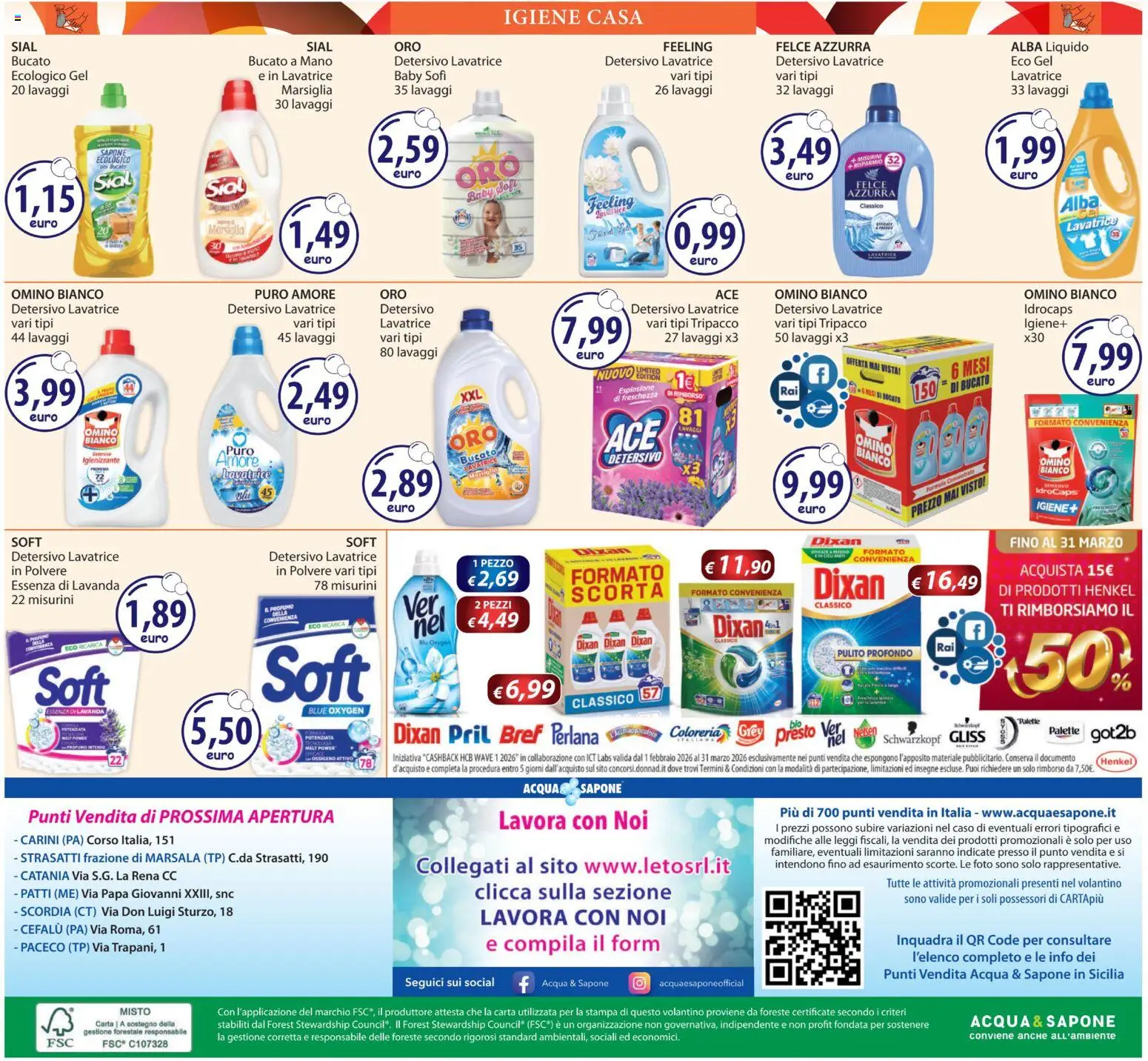 Volantino Acqua e Sapone del 12.03.2026 | Pagina: 20 | Prodotti: Sapone, Lavatrice, Lavanda, Stampa