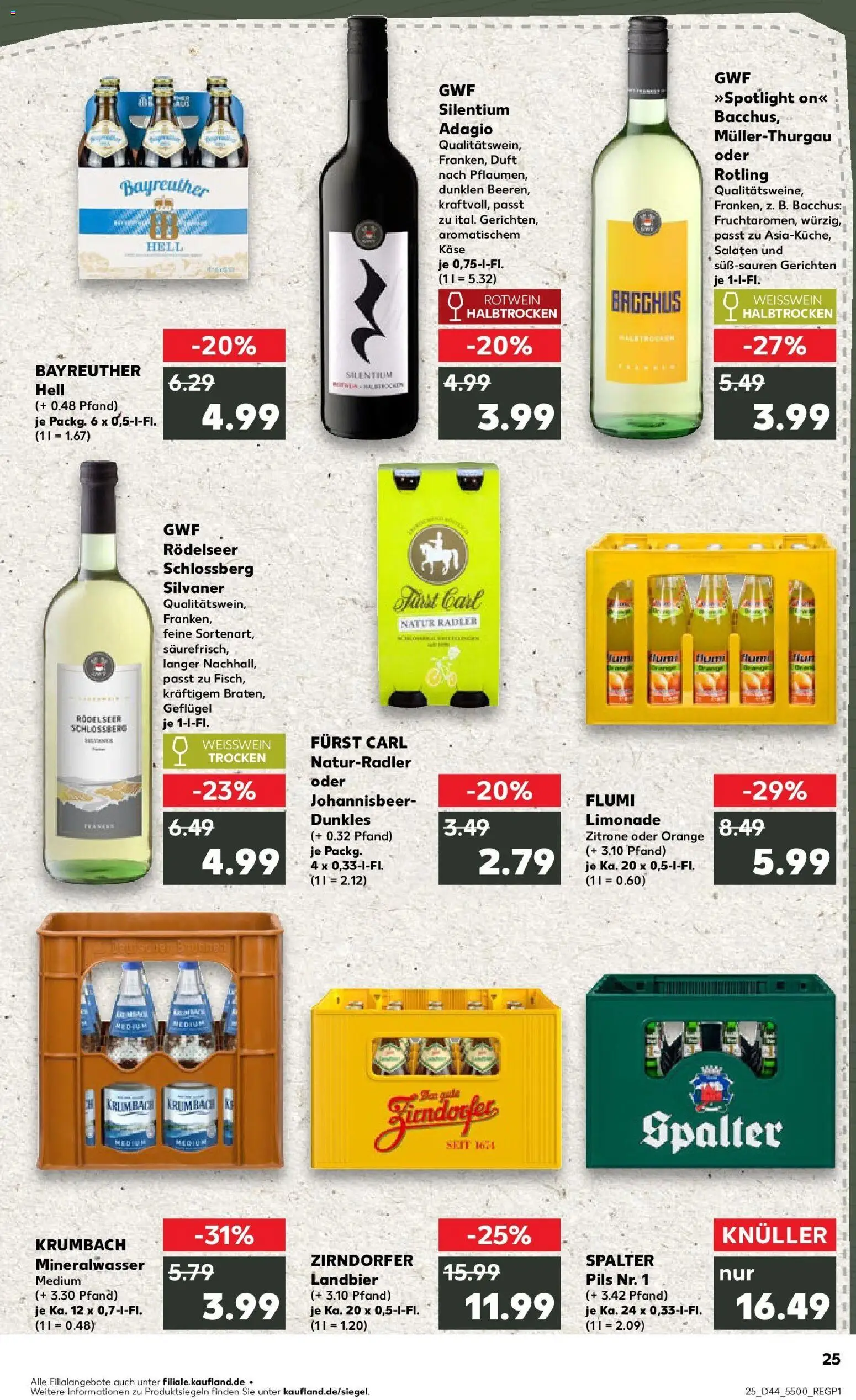 Kaufland prospekt Gunzenhausen	 – gültig ab 30.10.2025 | Seite: 25 | Produkte: Rotwein, Duft, Limonade, Mineralwasser
