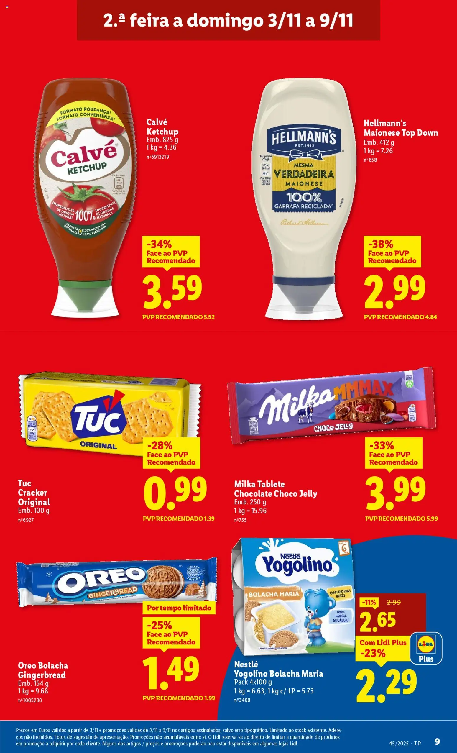 Lidl folheto │ válido de 03.11.2025 | Página: 9 | Produtos: Nestlé, Chocolate, Maionese, Ketchup