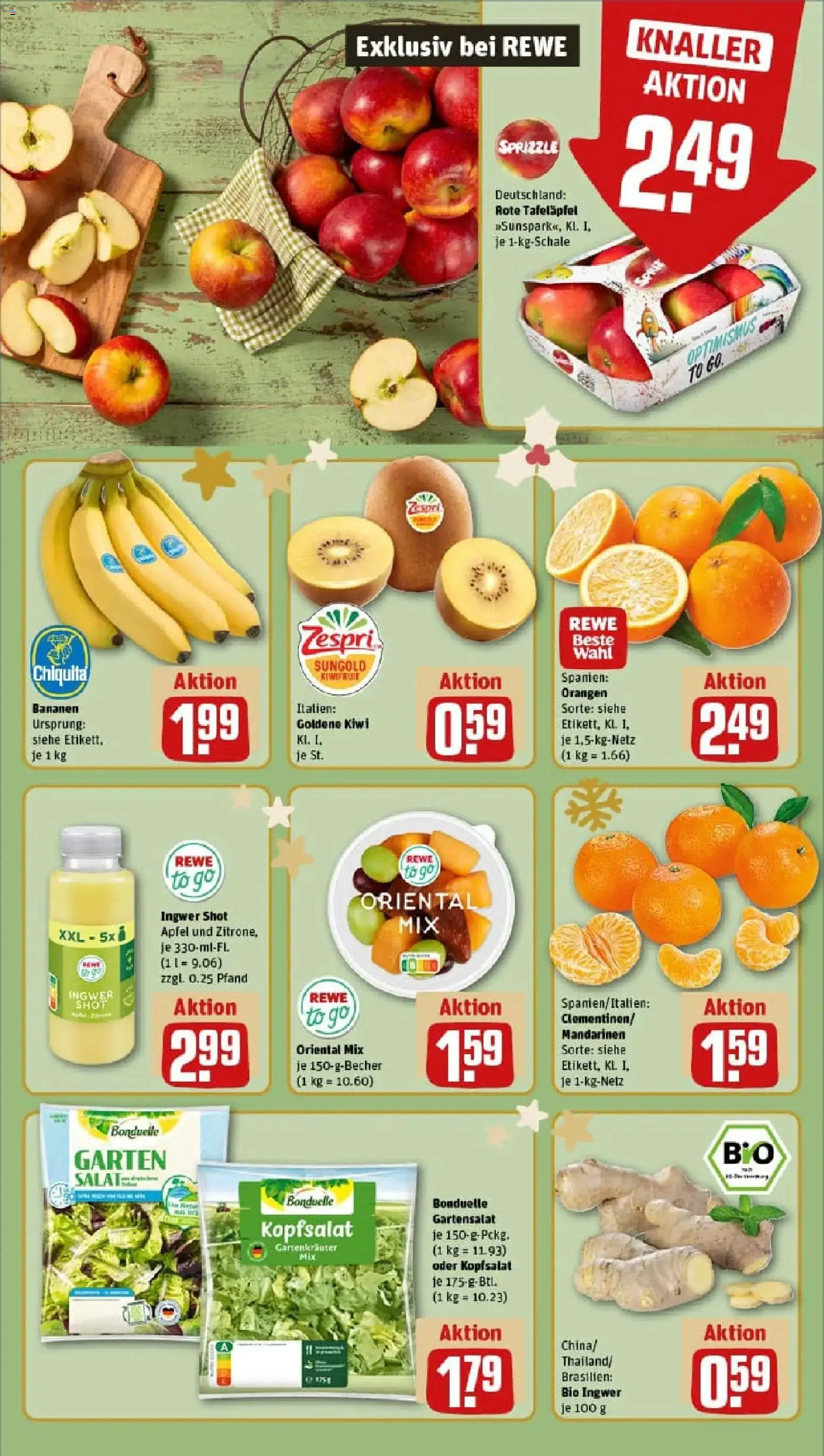 Rewe prospekt Trier	 – gültig ab 07.12.2025 | Seite: 8 | Produkte: Bananen, Mandarinen, Zitrone, Salat