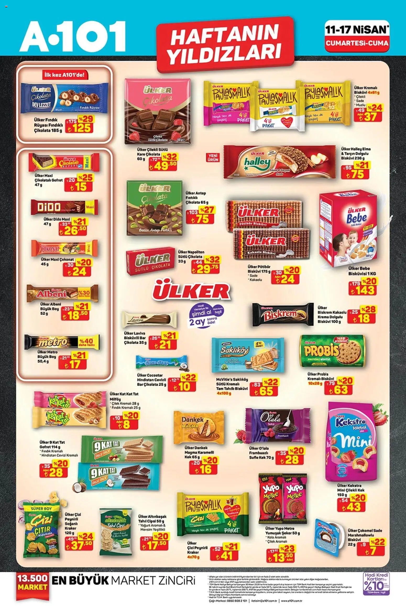 A101 Katalog - 11.04.2026 tarihinden itibaren geçerlidir | Sayfa: 2 | Ürünler: Gofret, Hindistan Cevizi, Tahıl, Bisküvi