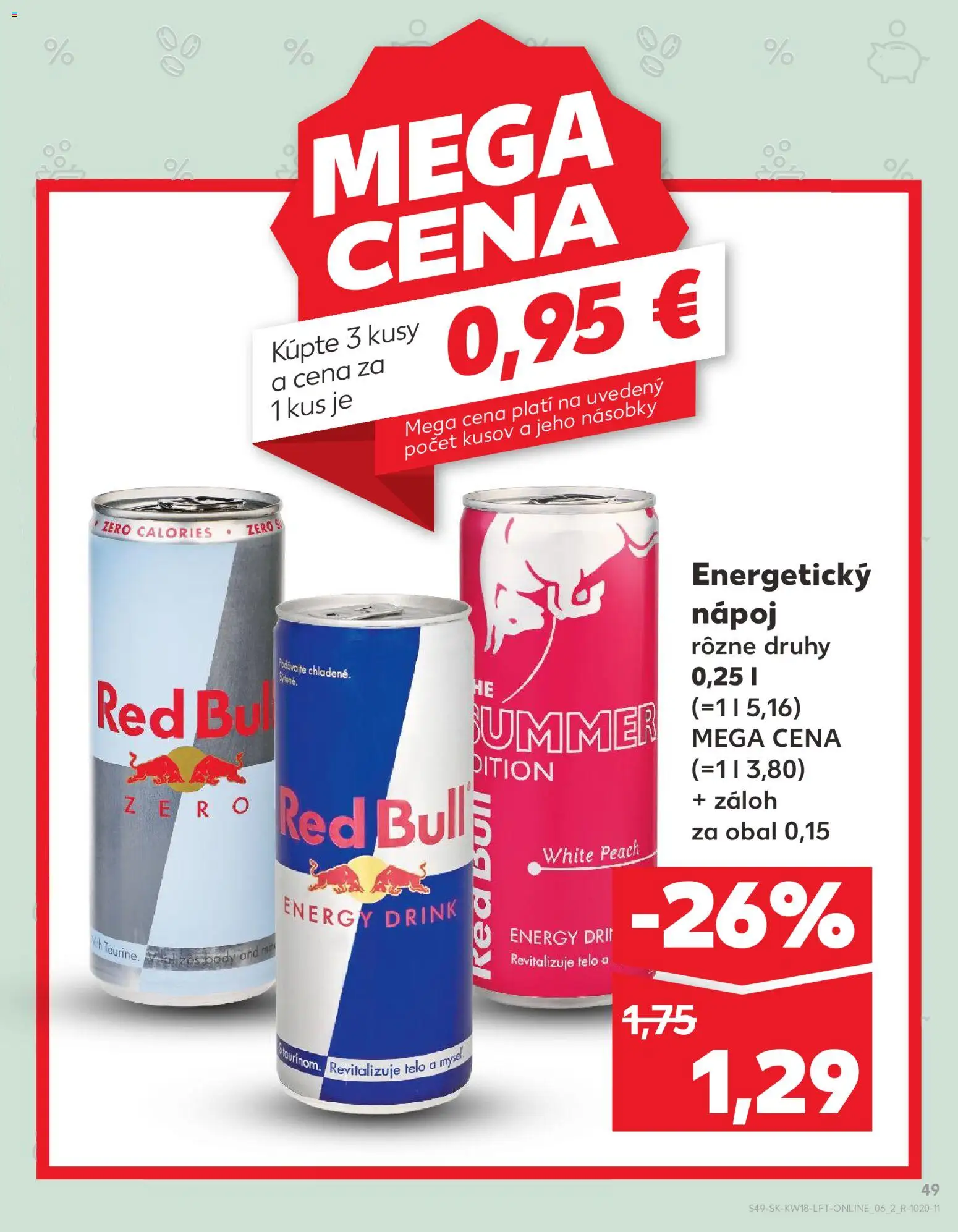 Kaufland SK akciós ujság - amely érvényes a következő dátumtól: 30.04.2026 | Oldal: 49 | Termékek: Red bull
