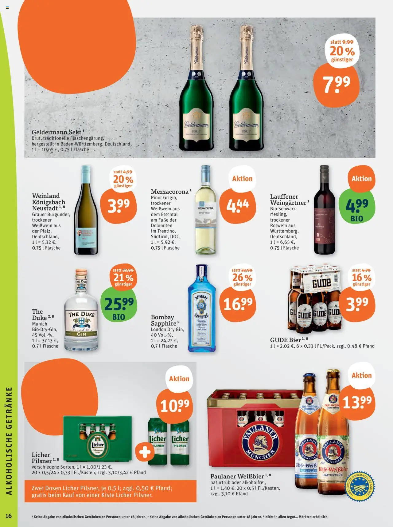 Tegut Prospekt – gültig ab 06.10.2025 | Seite: 18 | Produkte: Bier, Weißbier, Gin, Paulaner