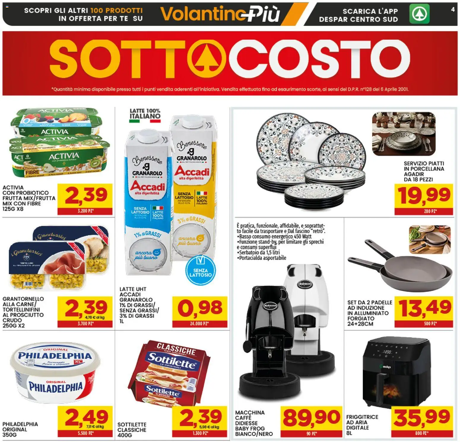 Volantino Interspar del 29.01.2026 | Pagina: 4 | Prodotti: Frutta, Latte, Prosciutto, Friggitrice