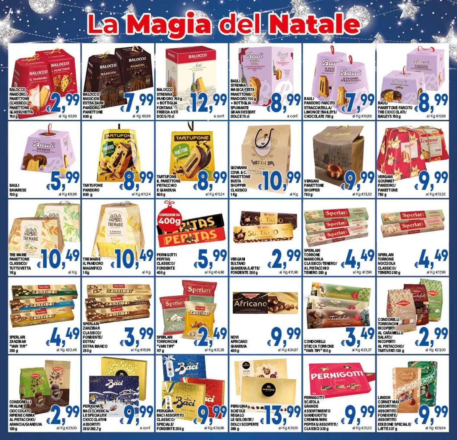Volantino DEM del 16.12.2025 | Pagina: 4 | Prodotti: Pandoro, Panettone, Spumante, Cioccolatini