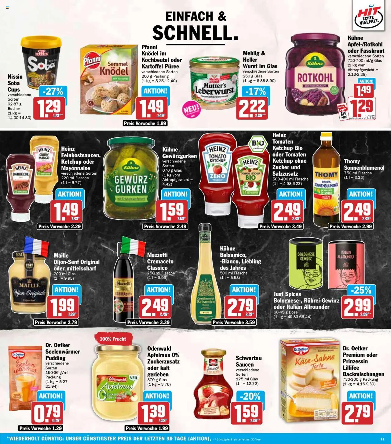 HIT - Wochenprospekt – gültig ab 08.09.2025 | Seite: 11 | Produkte: Rotkohl, Balsamico, Sonnenblumenol, Mayonnaise