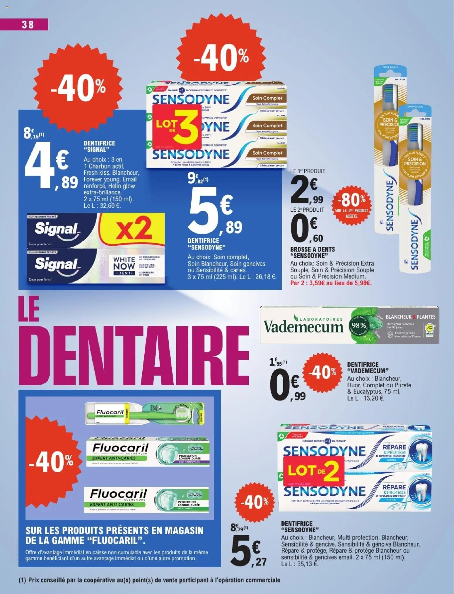 {H1} | Page: 38 | Produits: Menthe, Brosse, Dentifrice, Brosse à dents