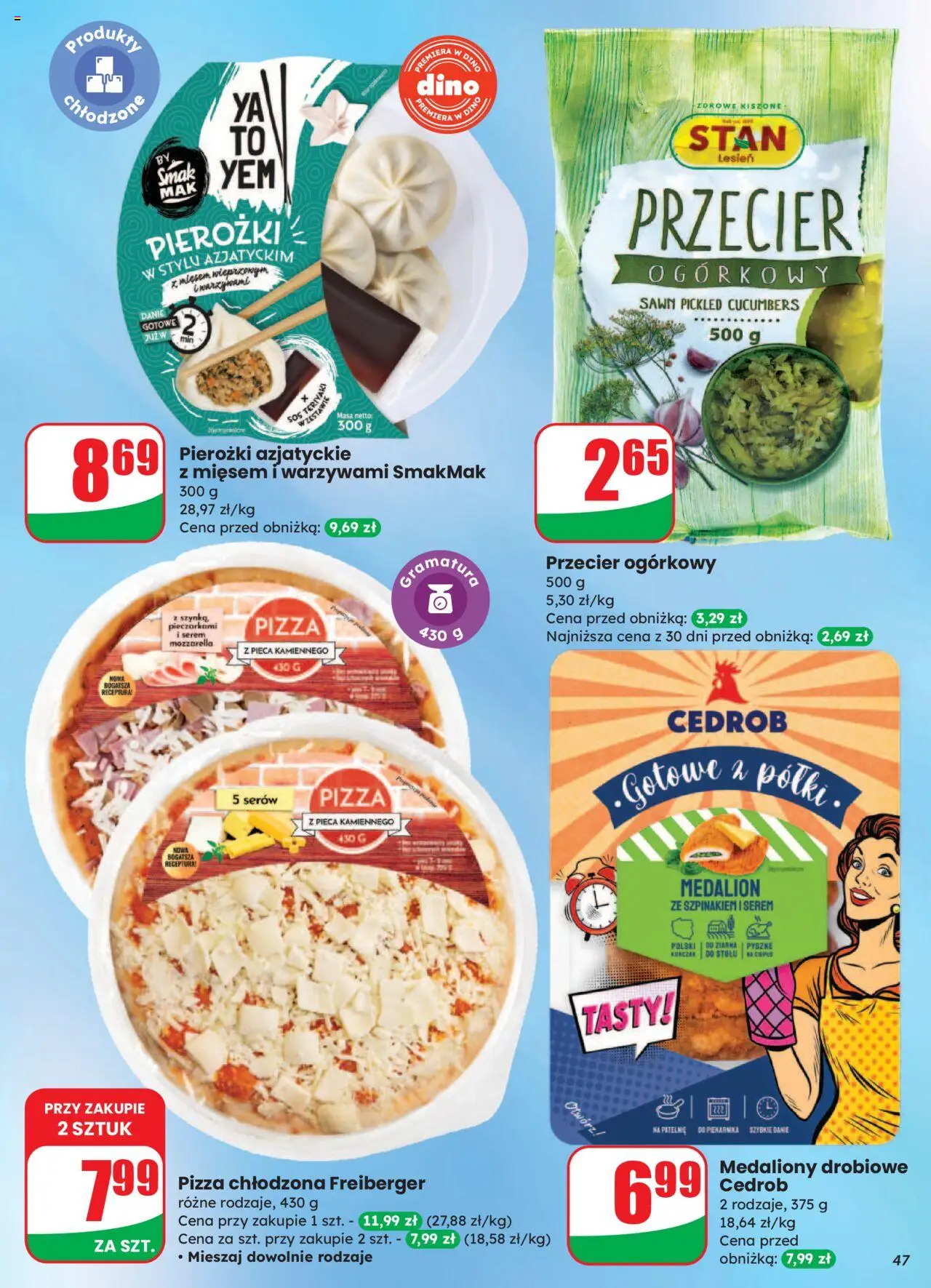 Dino Gazetka od 06.08.2025 | Strona: 47 | Produkty: Patelnie, Pizza, Mozzarella, Sos