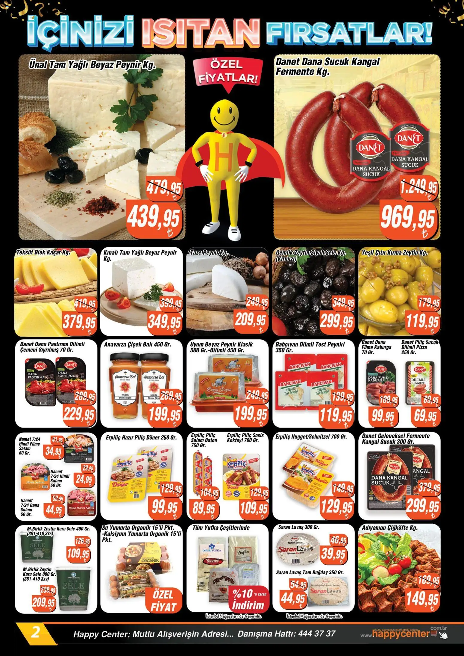 Happy Center - Katalog - 21.01.2026 tarihinden itibaren geçerlidir | Sayfa: 2 | Ürünler: Su, Sosis, Zeytin, Hindi füme