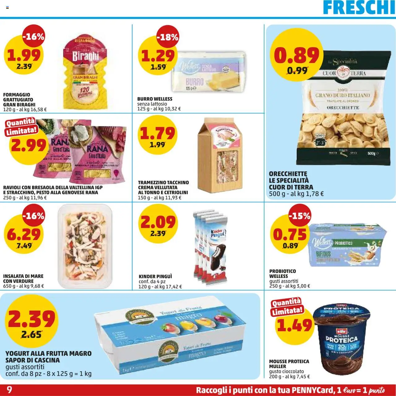 Volantino PENNY del 28.08.2025 | Pagina: 9 | Prodotti: Yogurt, Frutta, Tonno, Ravioli