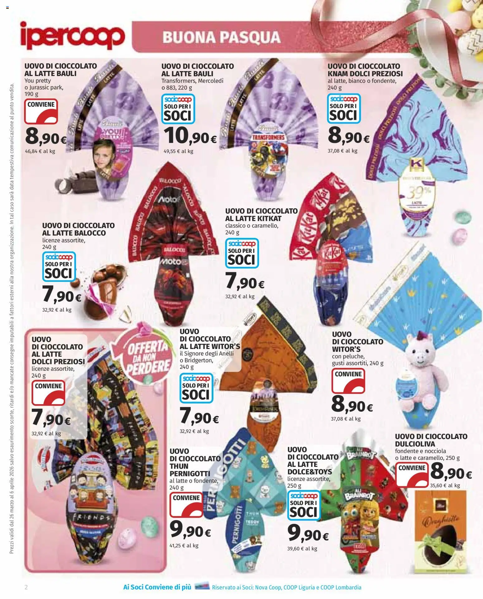 Volantino Ipercoop del 26.03.2026 | Pagina: 2 | Prodotti: Cioccolato, Latte, Data