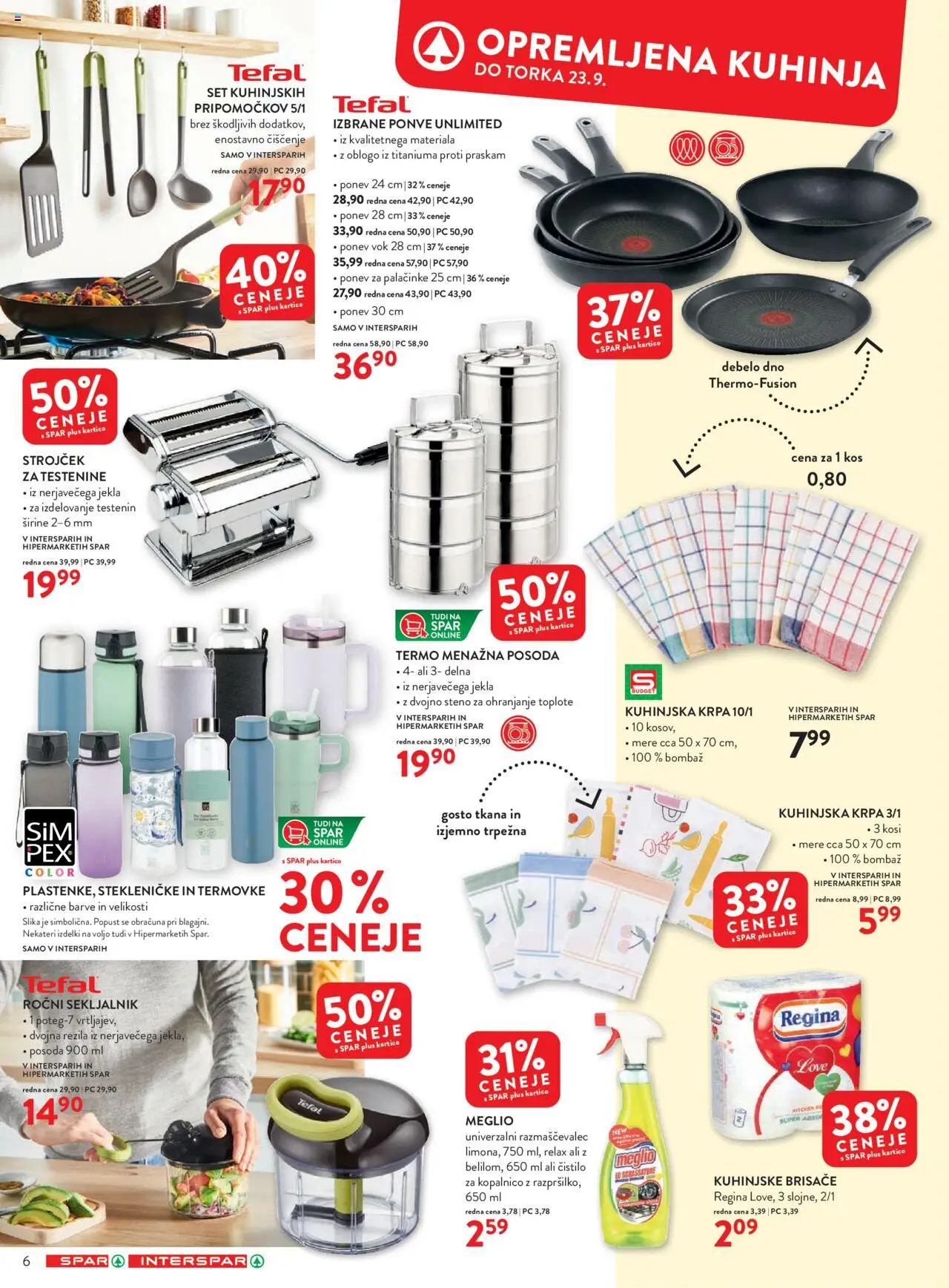Novi Spar katalog ponudbe – veljaven od 10.09.2025 | Stran: 6 | Izdelki: Kuhinja, Palačinke, Kuhinjske brisače, Testenine