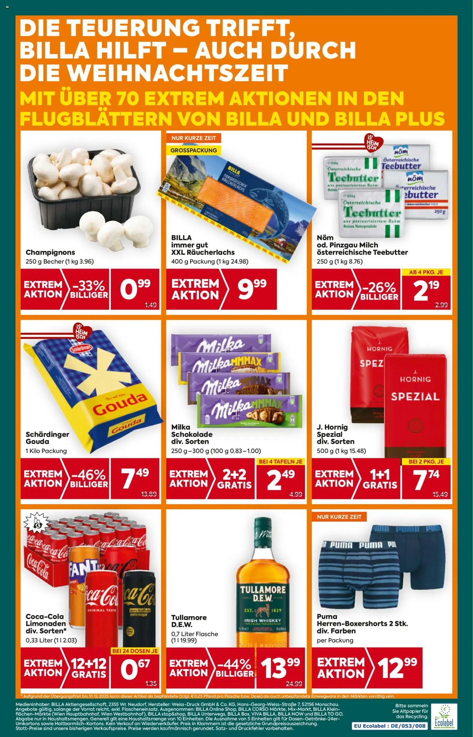 Billa Plus Flugblatt - Kärnten gültig ab 04.12.2025 | Seite: 20 | Produkte: Whiskey, Milch, Butter, Schokolade