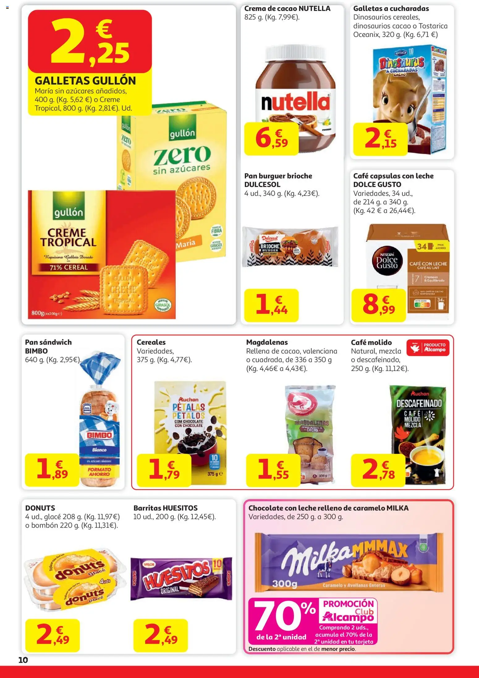 Alcampo - HP Nacional │ válido desde el 15.01.2026 | Página: 10 | Productos: Cereales, Crema, Magdalenas, Φρυγανιές σικάλεως