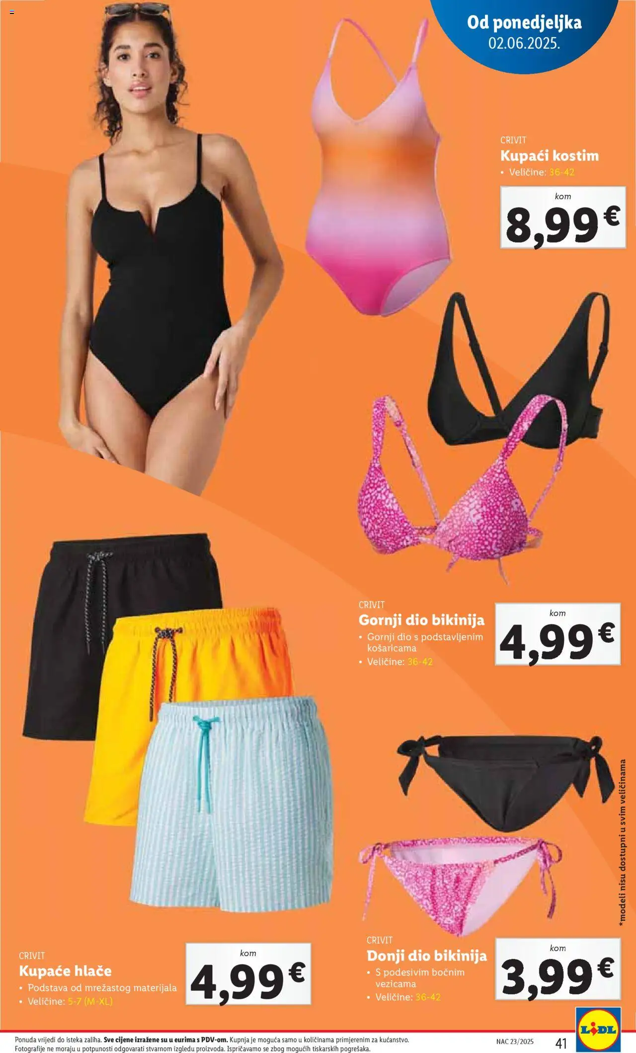 Lidl katalog | vrijedi od 02.06.2025 | Stranica: 41 | Proizvodi: Kupaće hlače, Hlače, Kupaći kostim