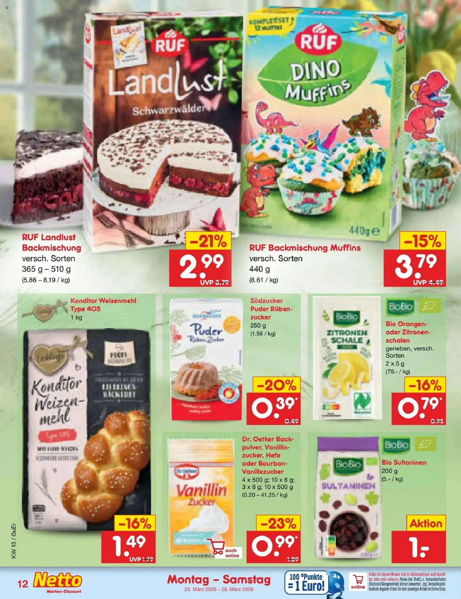 Netto Marken-Discount Prospekt Jena-Lobeda	 – gültig ab 23.03.2026 | Seite: 12 | Produkte: Puder, Weizenmehl, Zucker, Zitronen