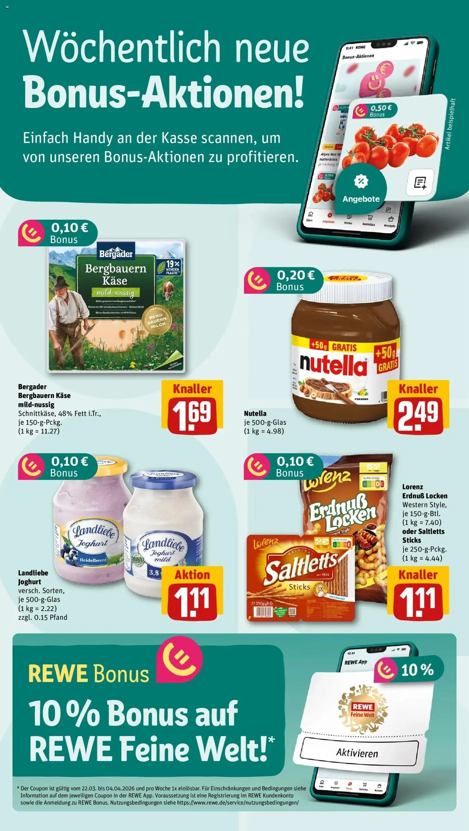 Rewe Prospekt Berlin / Schöneberg	 – gültig ab 23.03.2026 | Seite: 2 | Produkte: Milch, Käse, Haferdrink, Nutella